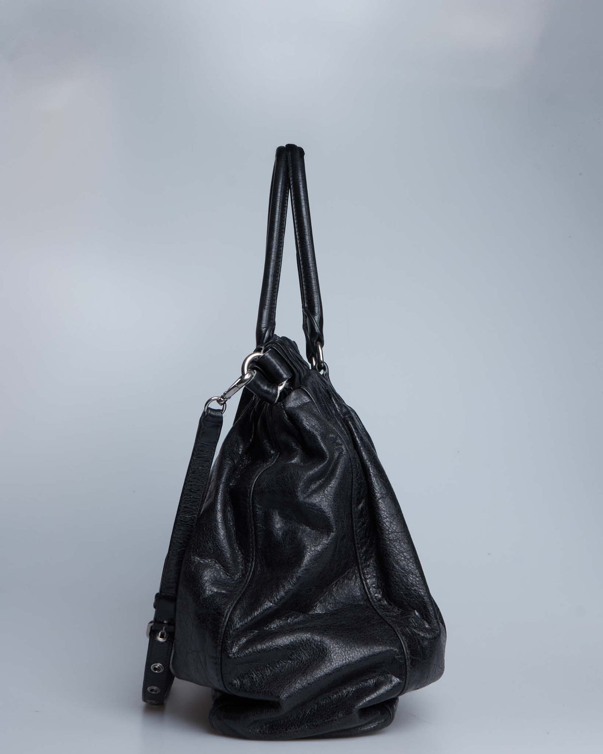 Miu Miu Vitello Lux Gathered Tote