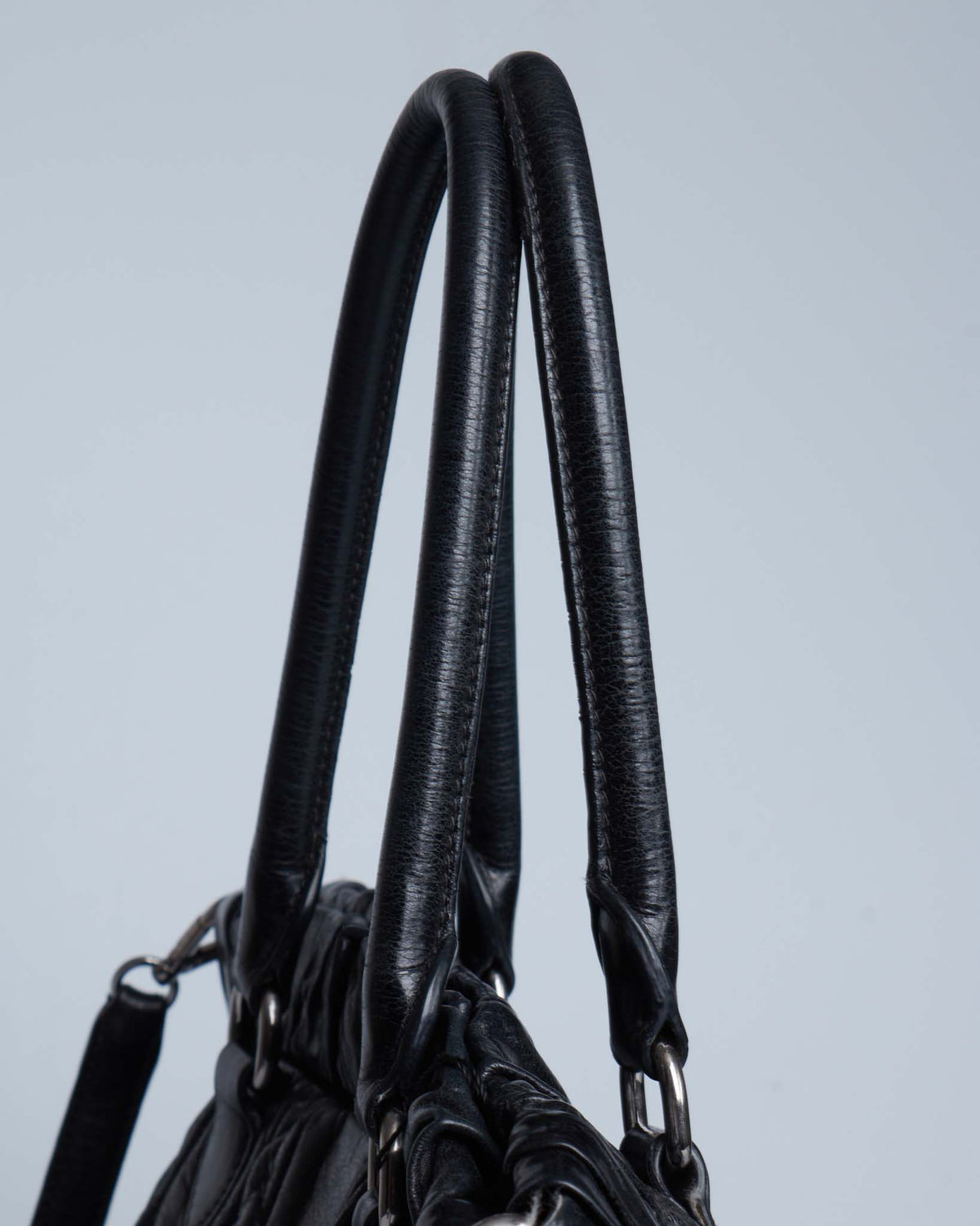 Miu Miu Vitello Lux Gathered Tote