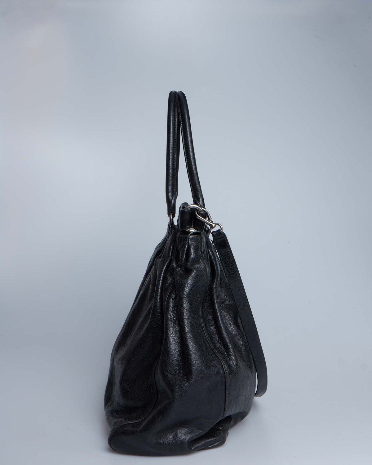Miu Miu Vitello Lux Gathered Tote