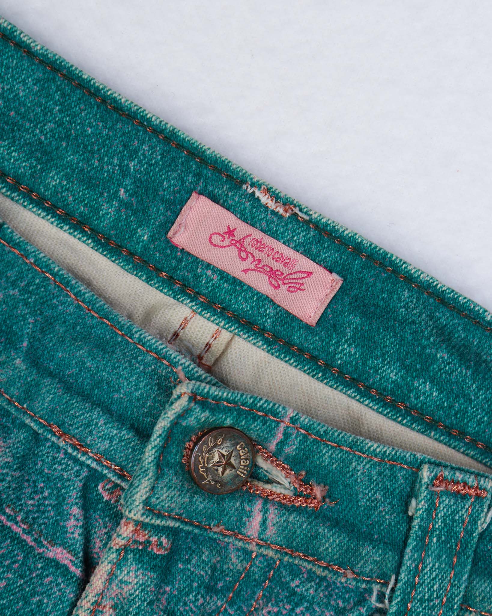 Roberto Cavalli Angels Trompe L’Oeil Denim Jeans