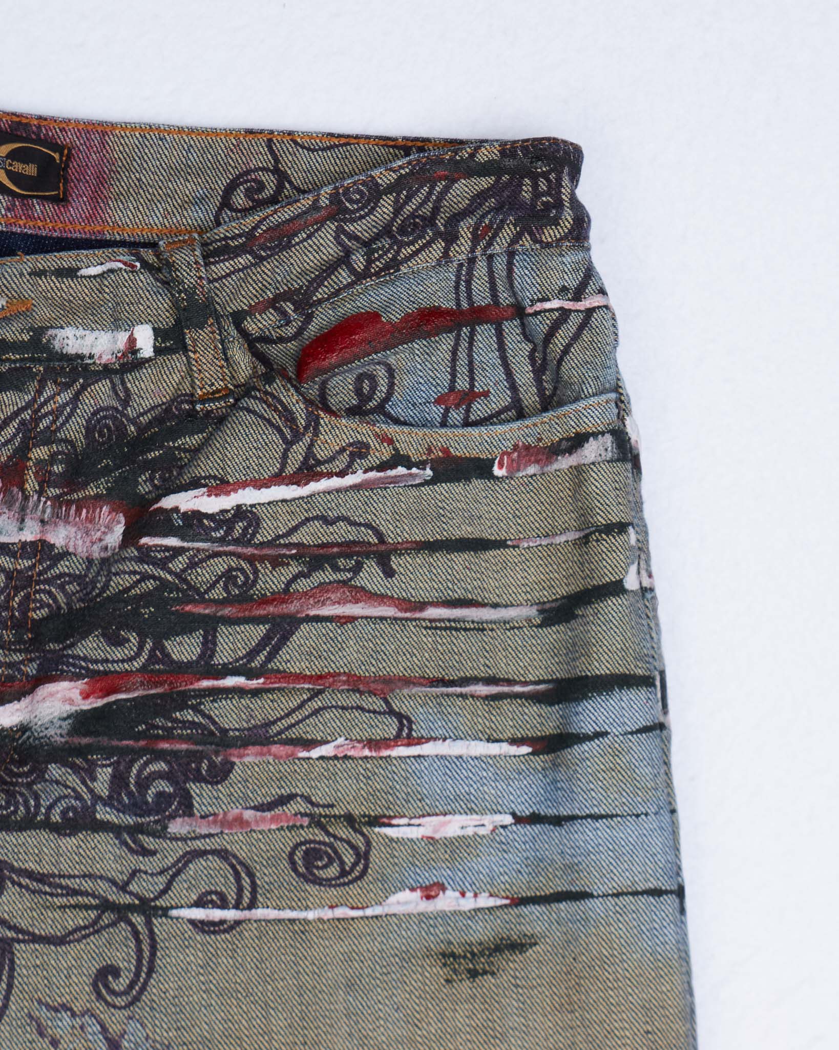 Just Cavalli Screen Printed Denim