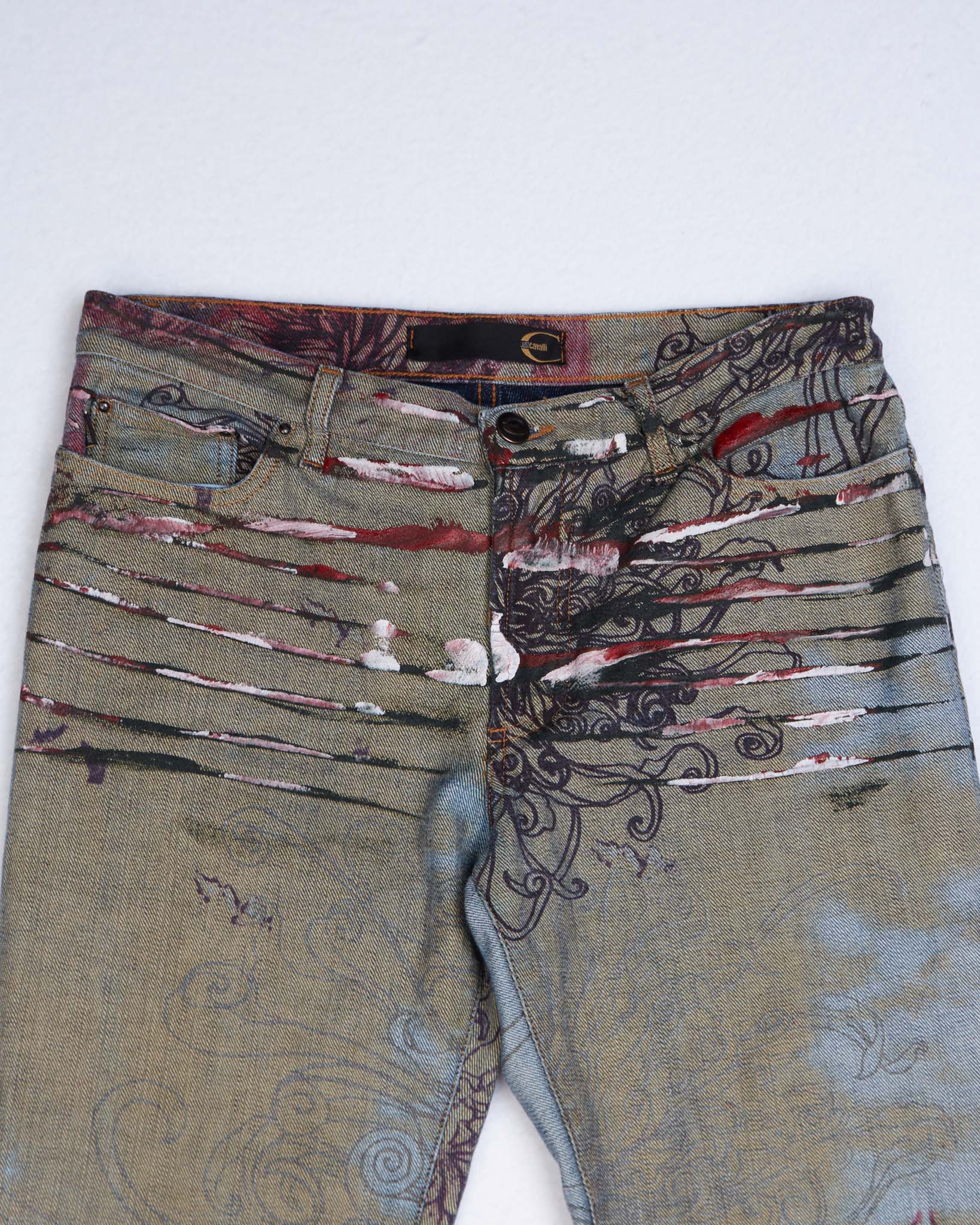 Just Cavalli Screen Printed Denim