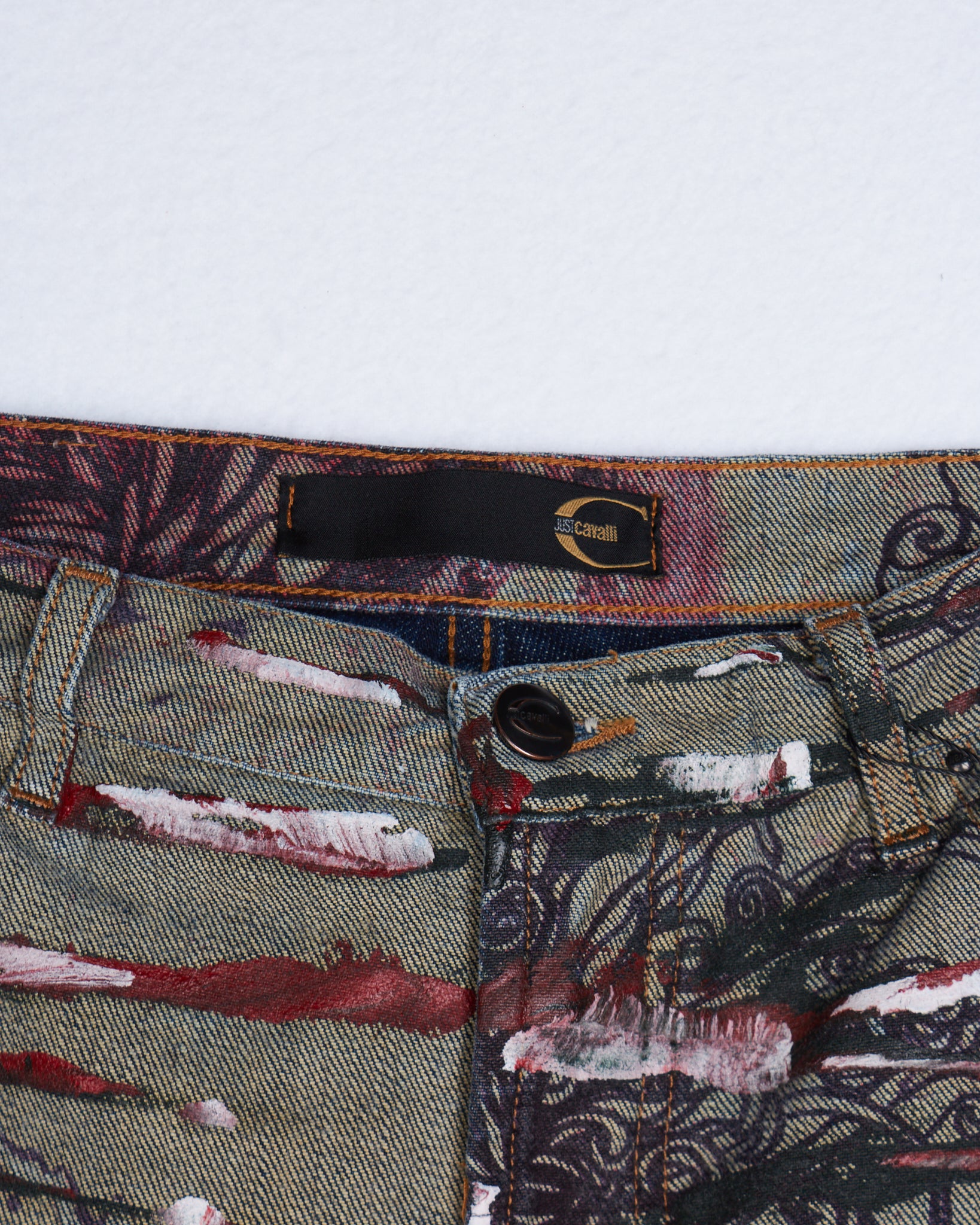 Just Cavalli Screen Printed Denim