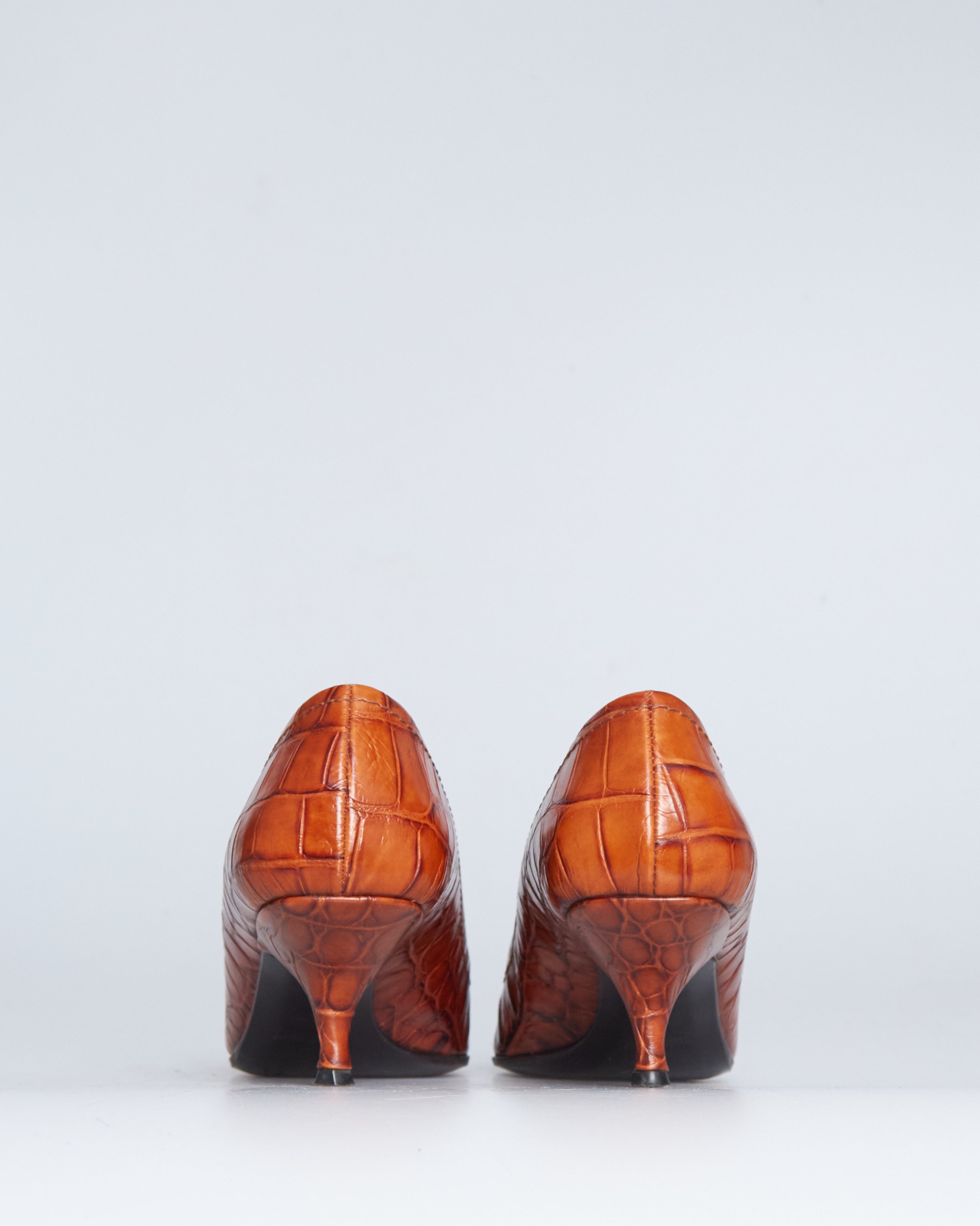 Miu Miu crocodile leather kitten heels