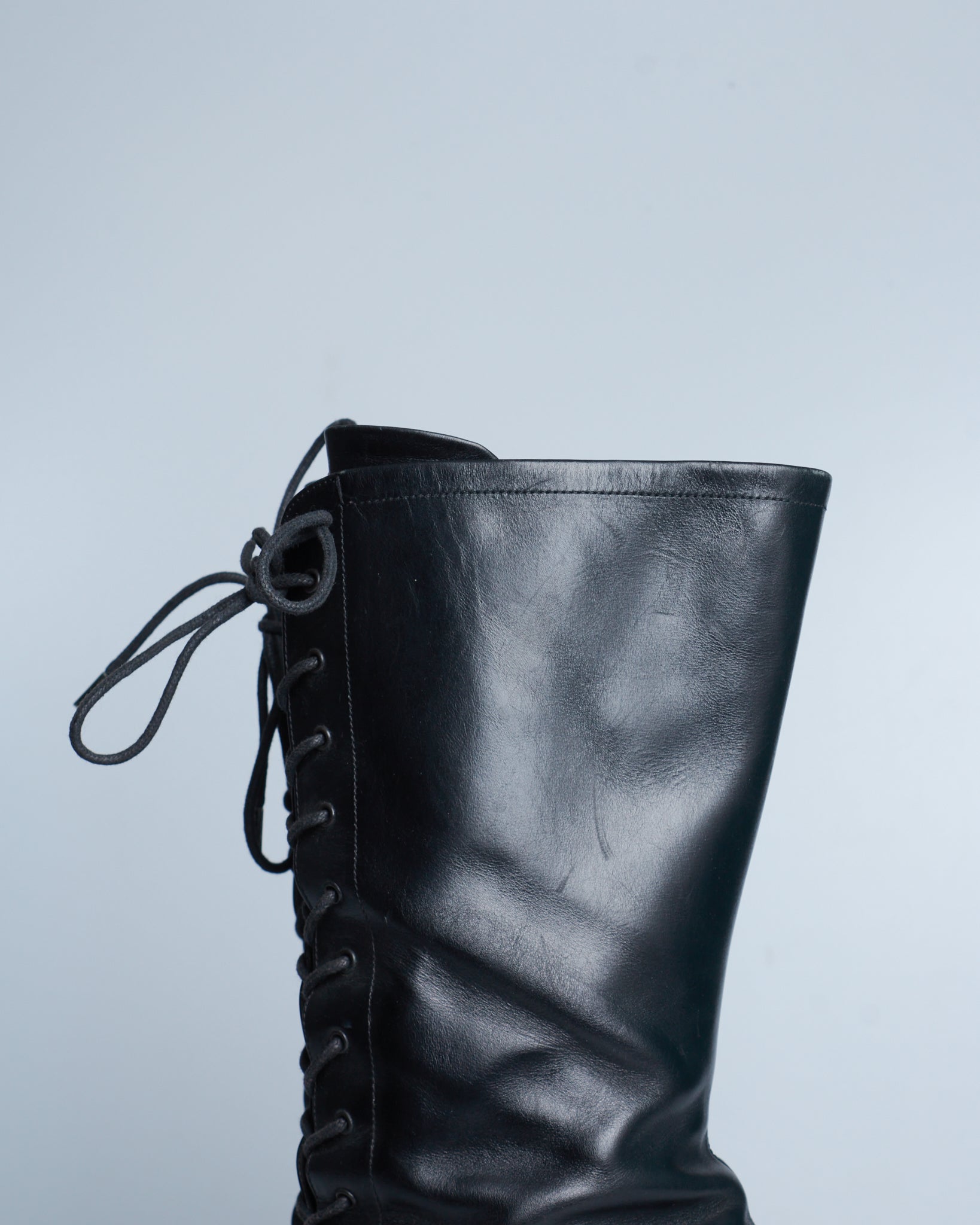 Prada lace-up leather boots