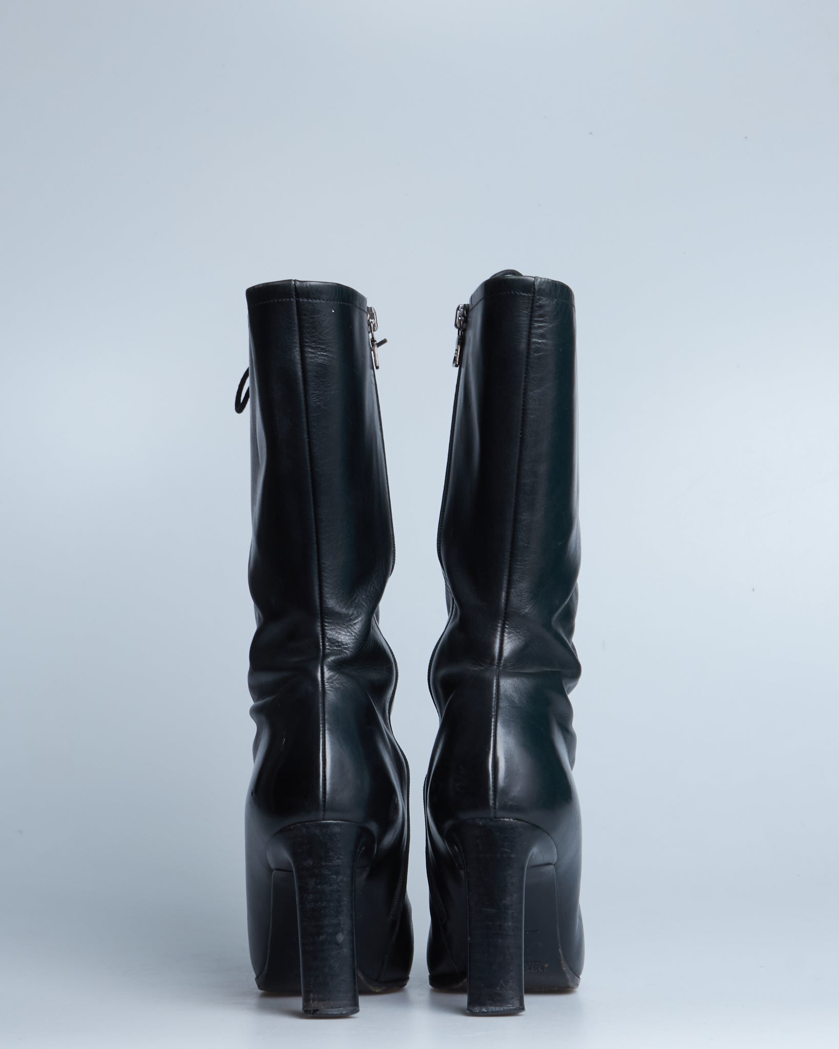 Prada lace-up leather boots