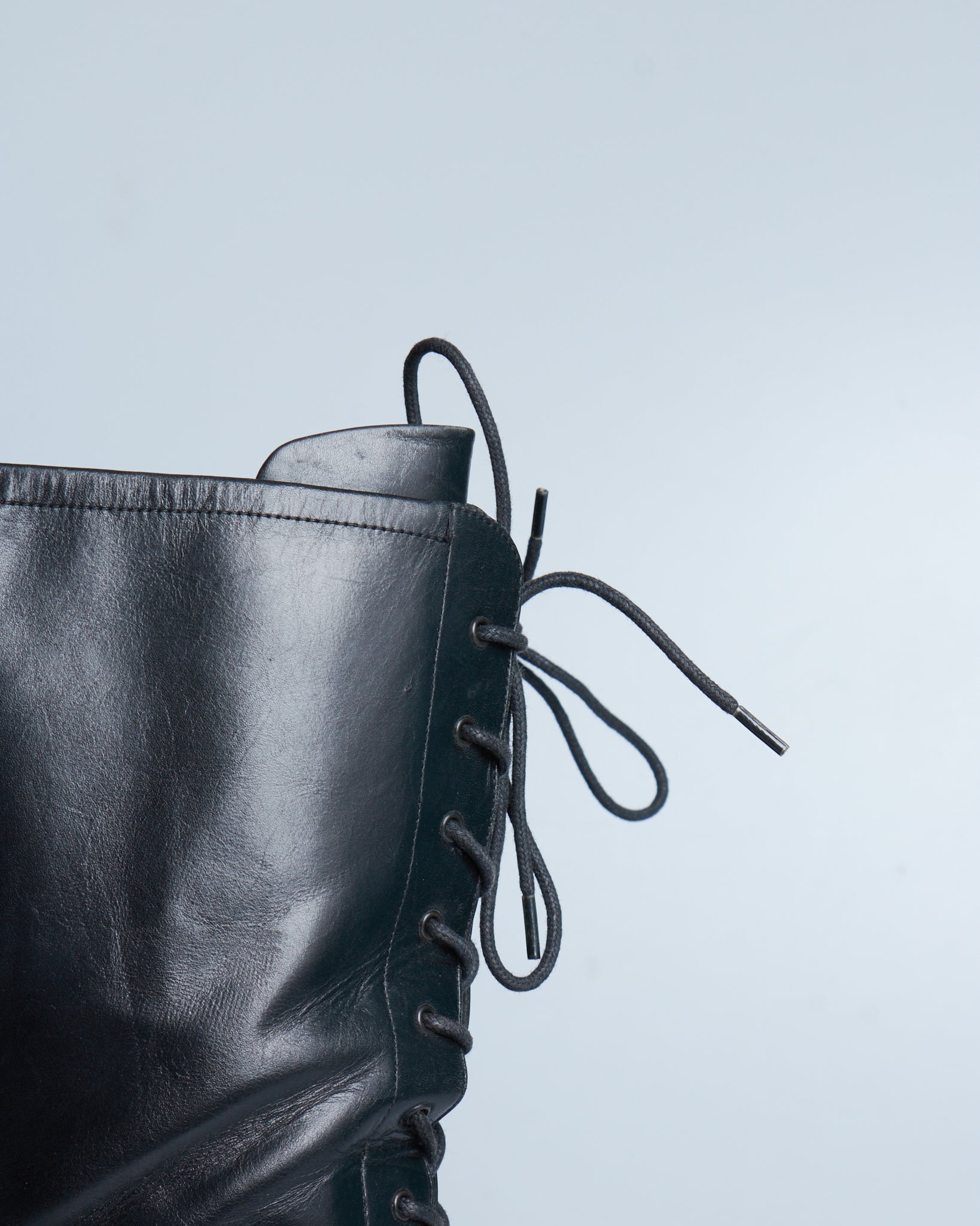 Prada lace-up leather boots