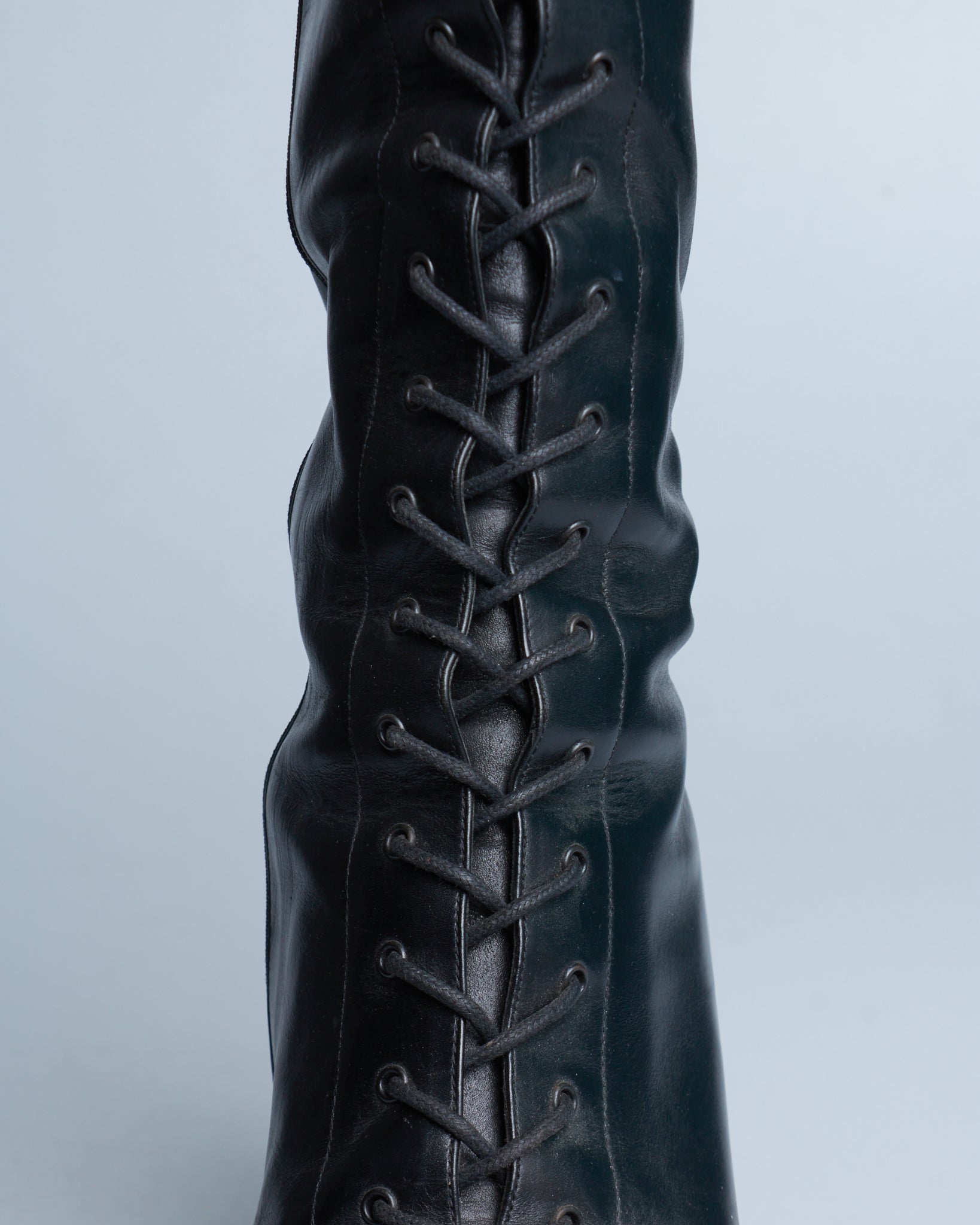 Prada lace-up leather boots