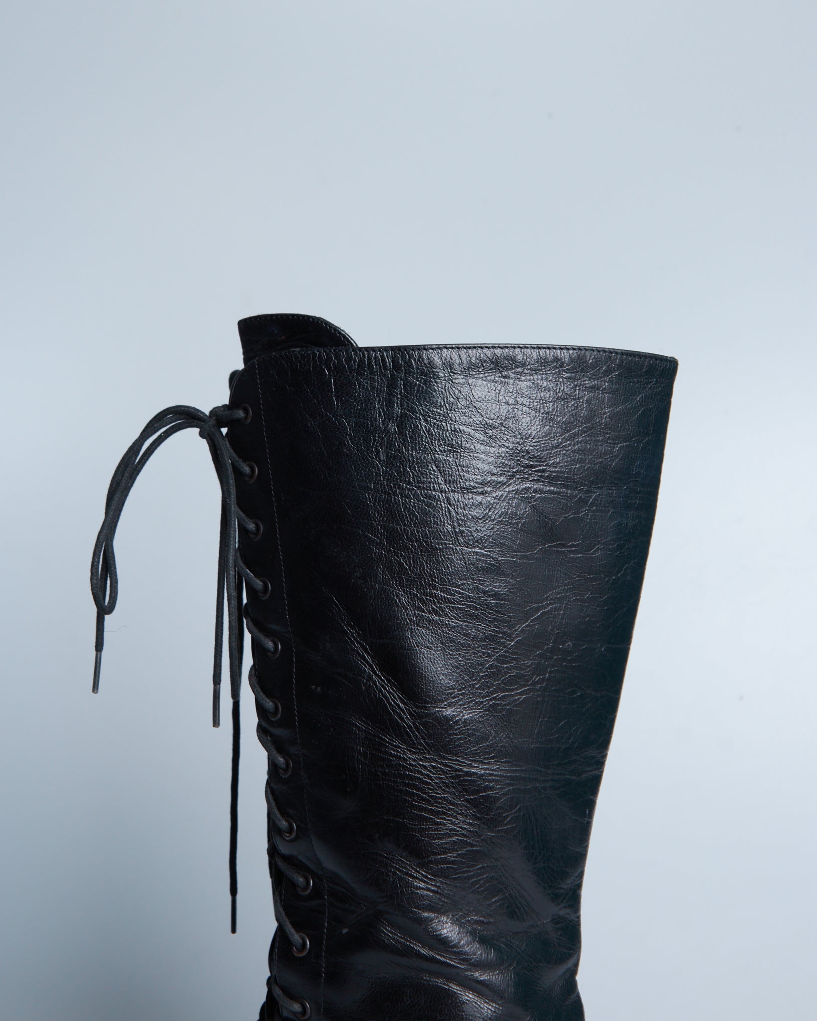Prada lace-up leather boots