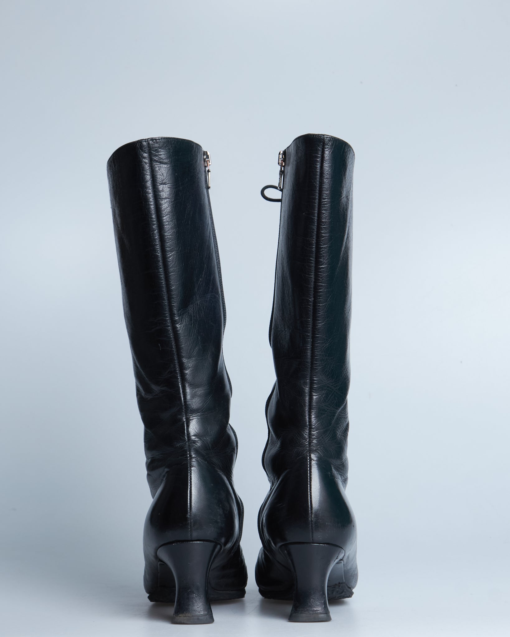 Prada lace-up leather boots