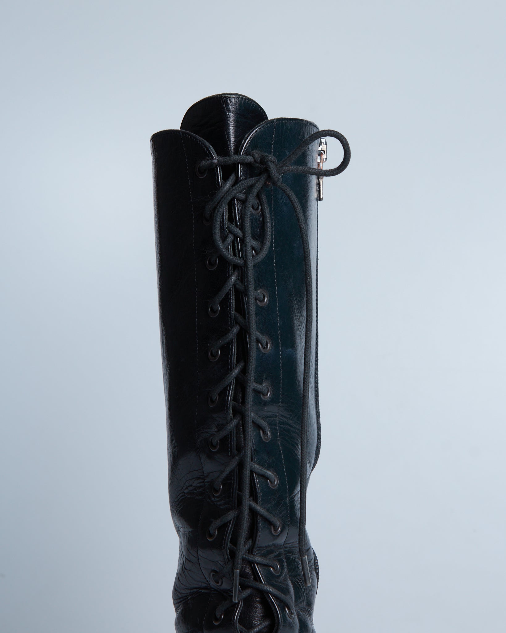 Prada lace-up leather boots