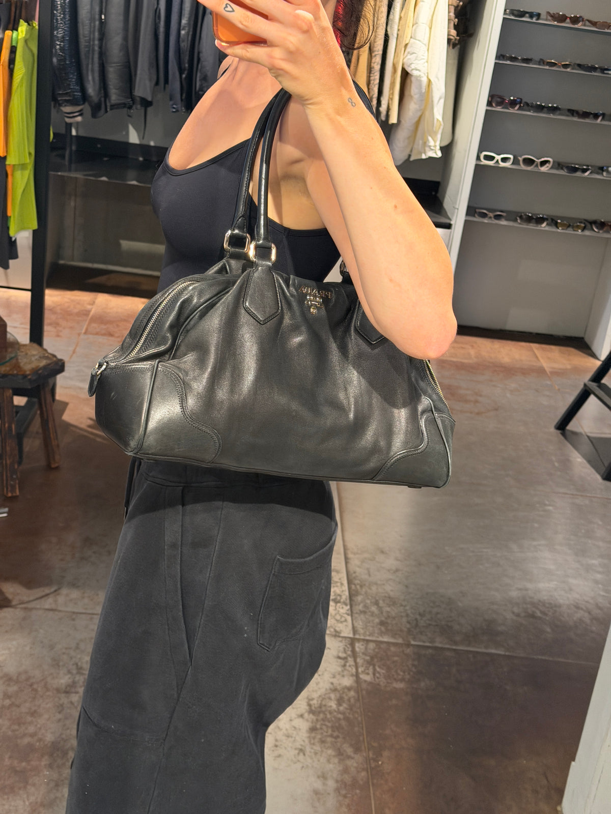Prada Nappa Leather Bowler Bag