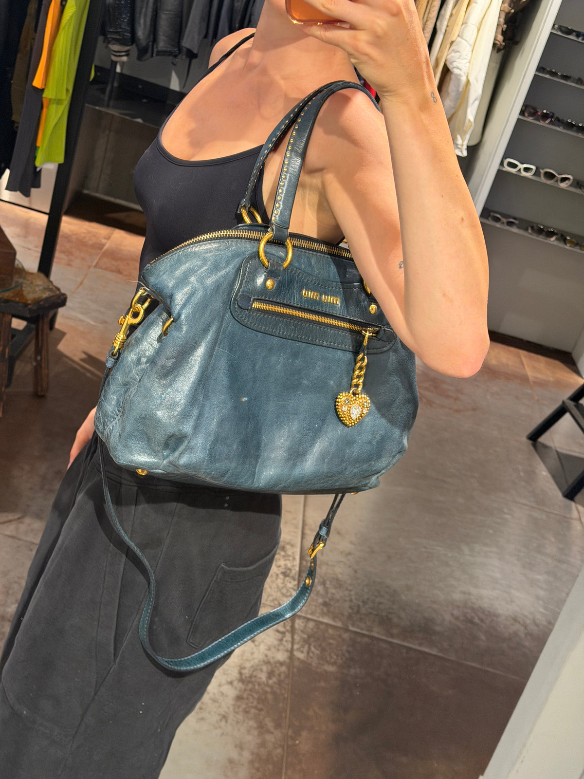 Miu Miu Vitello Lux Bowler Bag