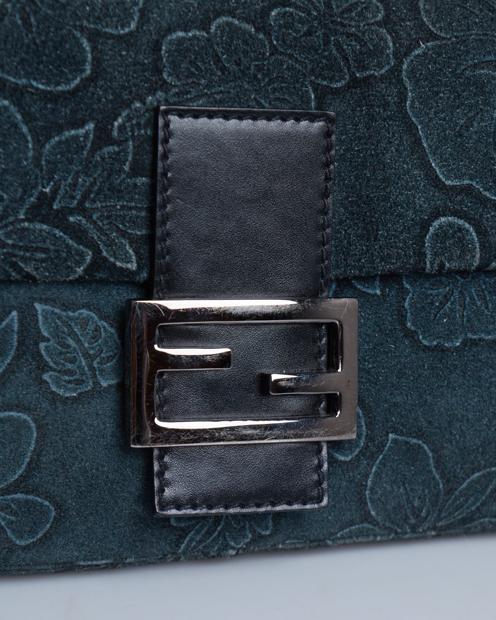 Fendi Baguette Floral Suede Bag