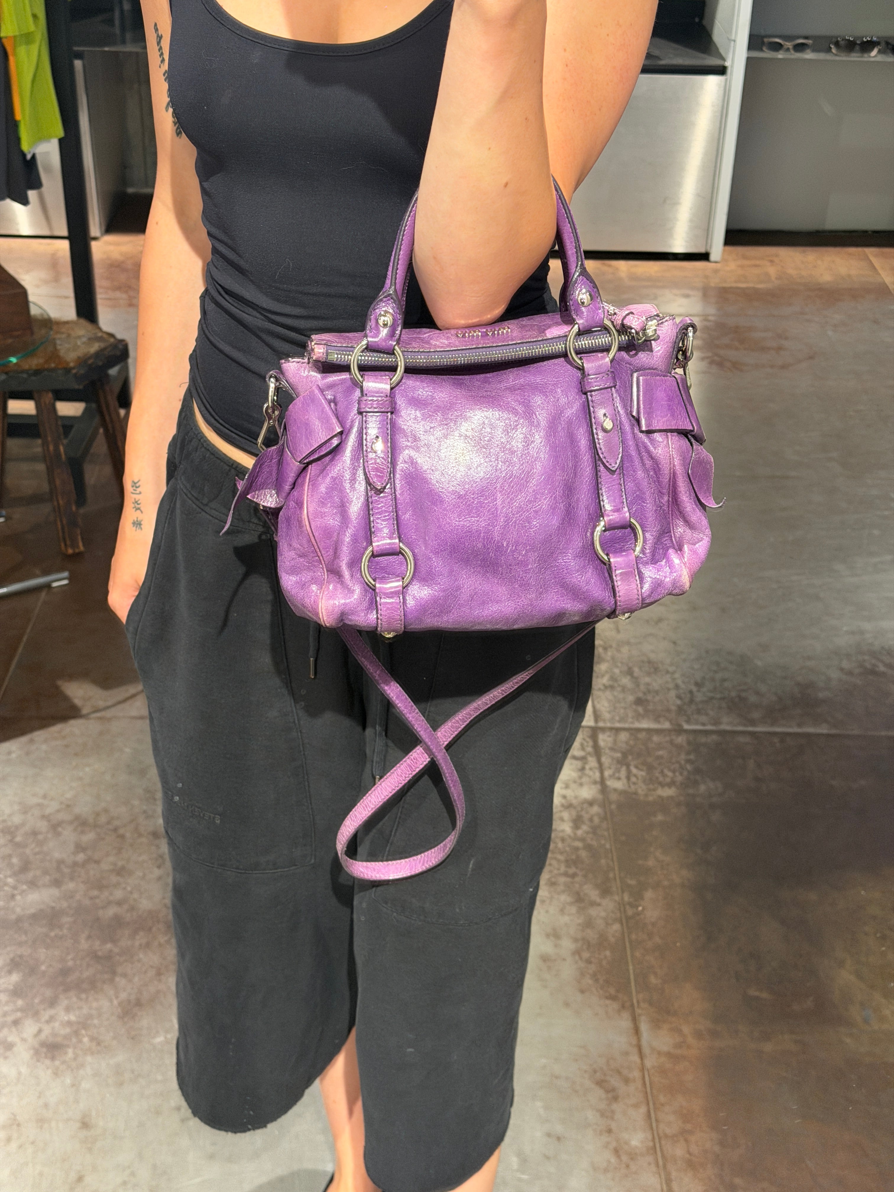Miu Miu Vitello Lux Bow Mini