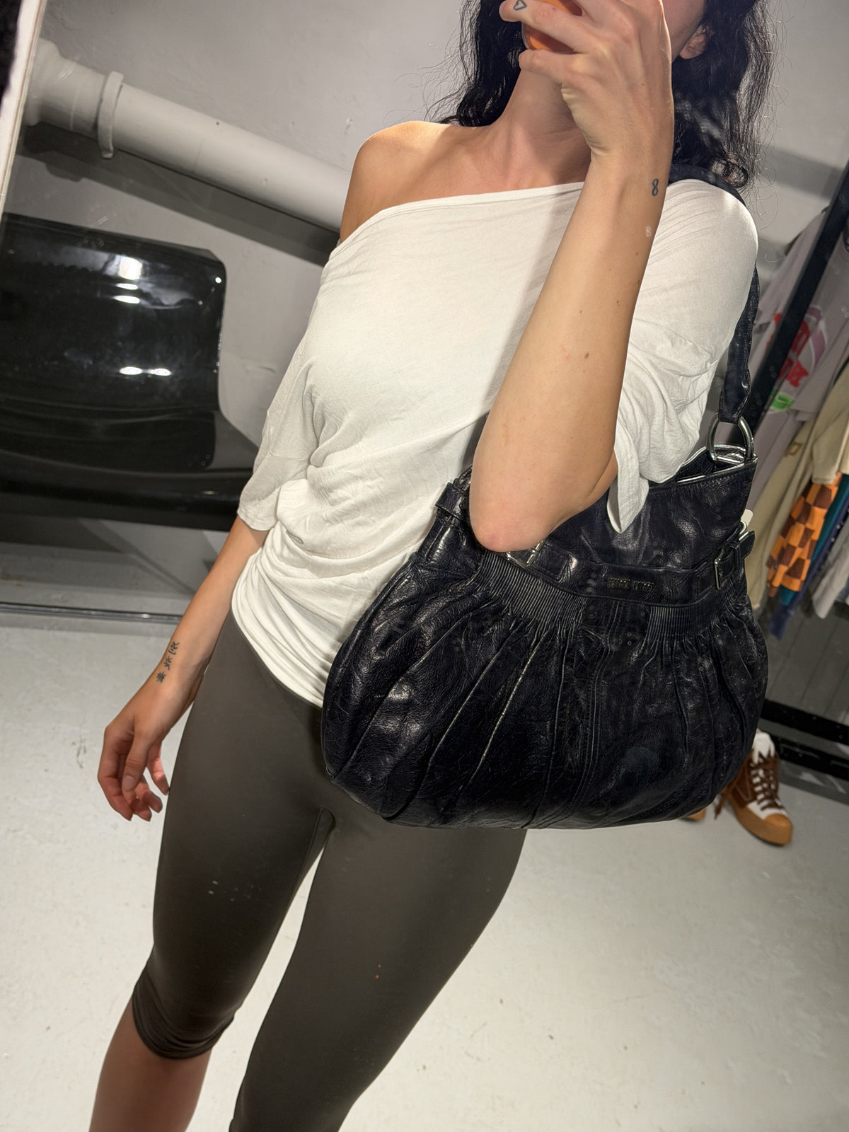 Miu Miu Ruched Shoulder Bag