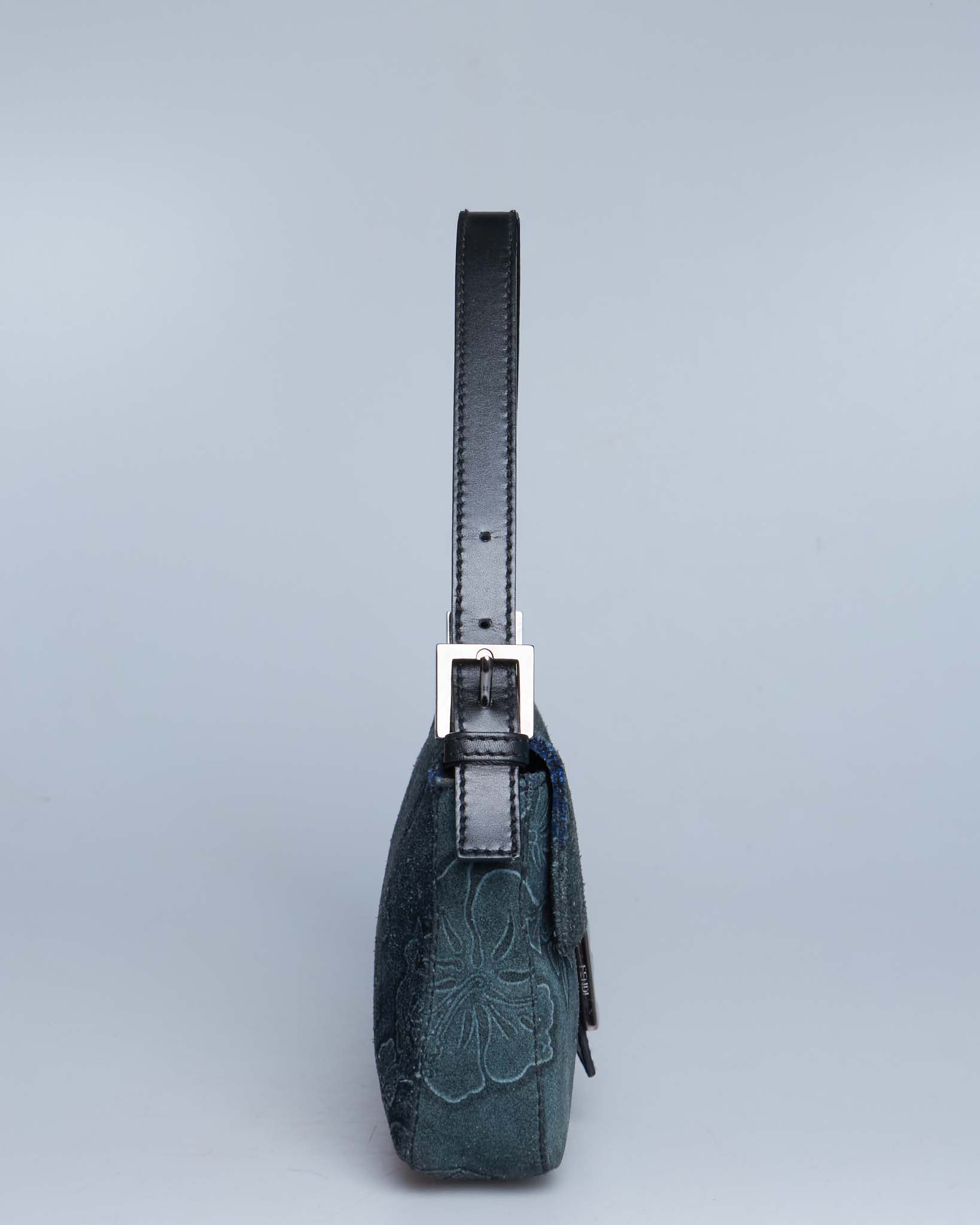 Fendi Baguette Floral Suede Bag