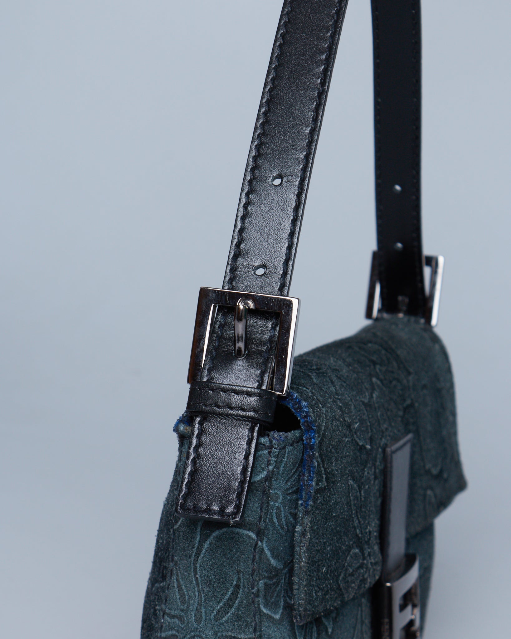 Fendi Baguette Floral Suede Bag