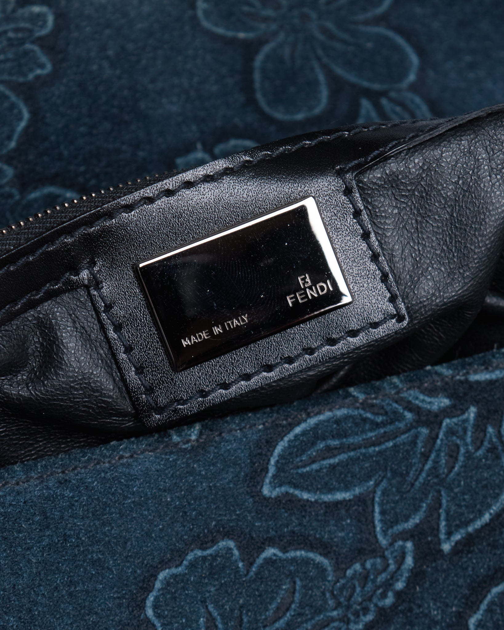 Fendi Baguette Floral Suede Bag