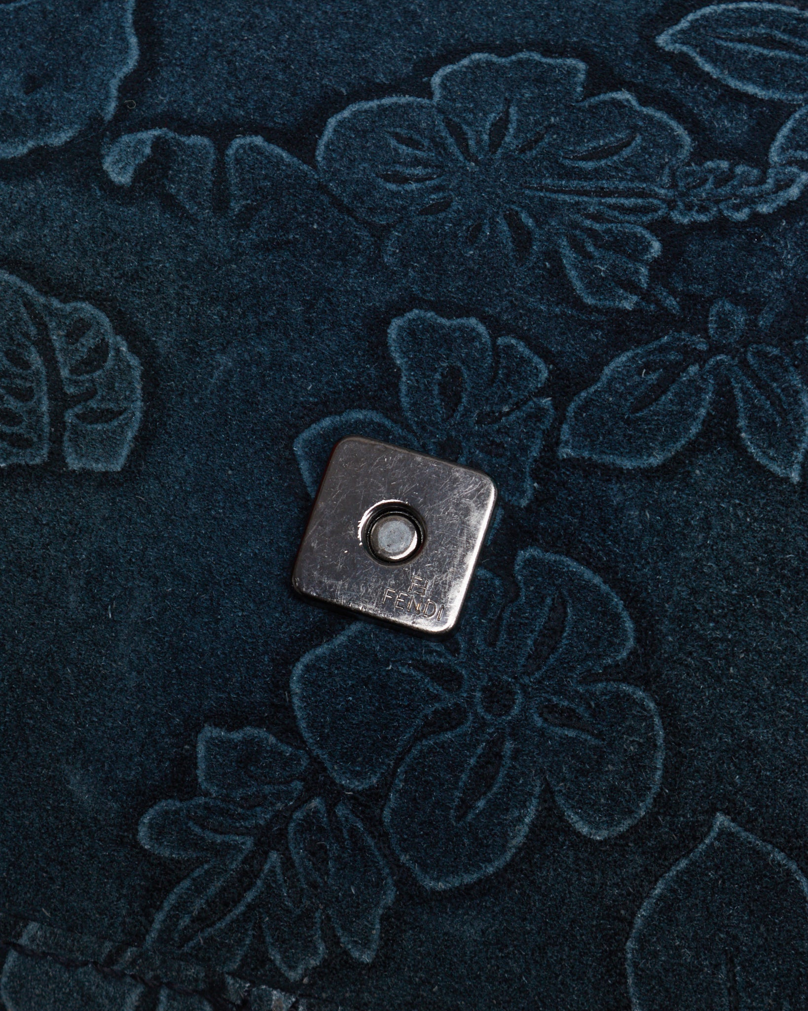 Fendi Baguette Floral Suede Bag