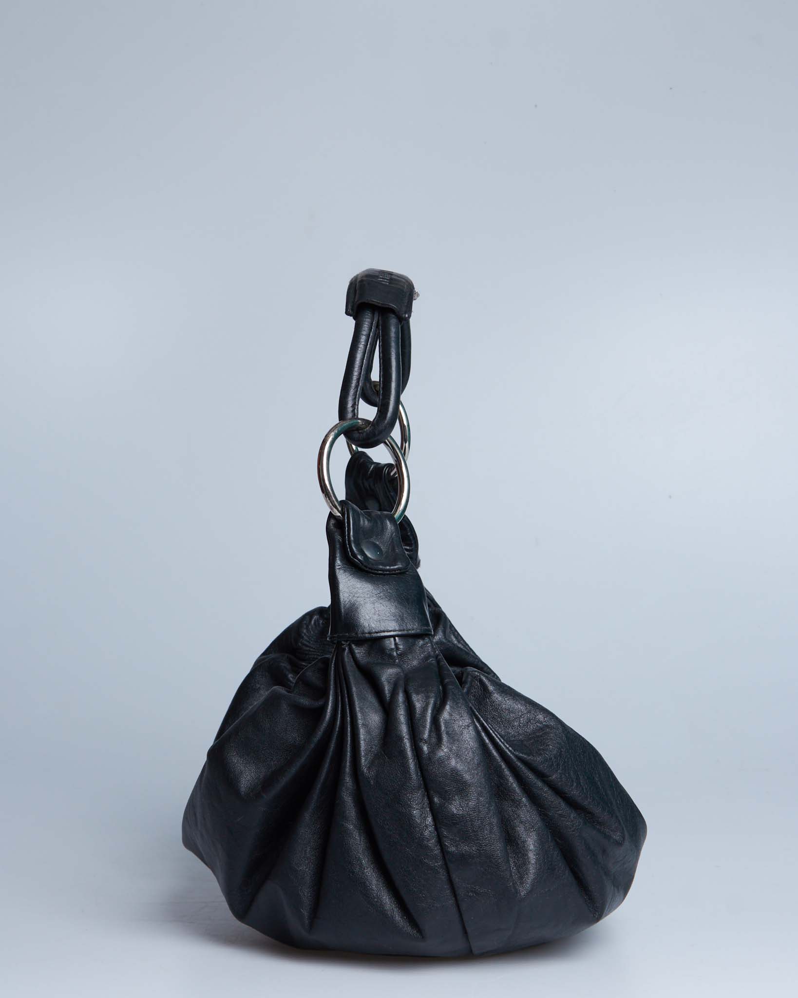 Miu Miu Gathered Leather Hobo Bag