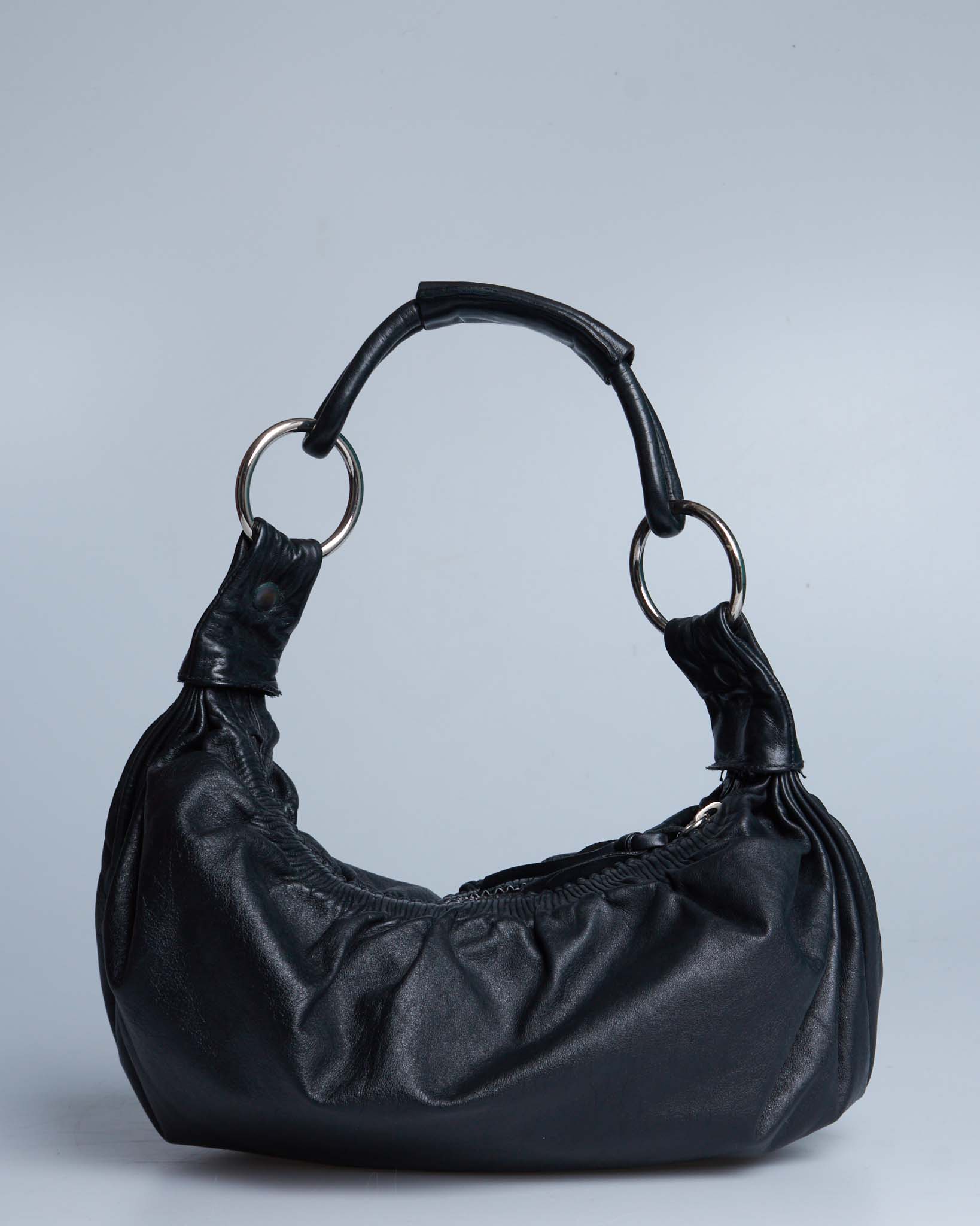Miu Miu Gathered Leather Hobo Bag