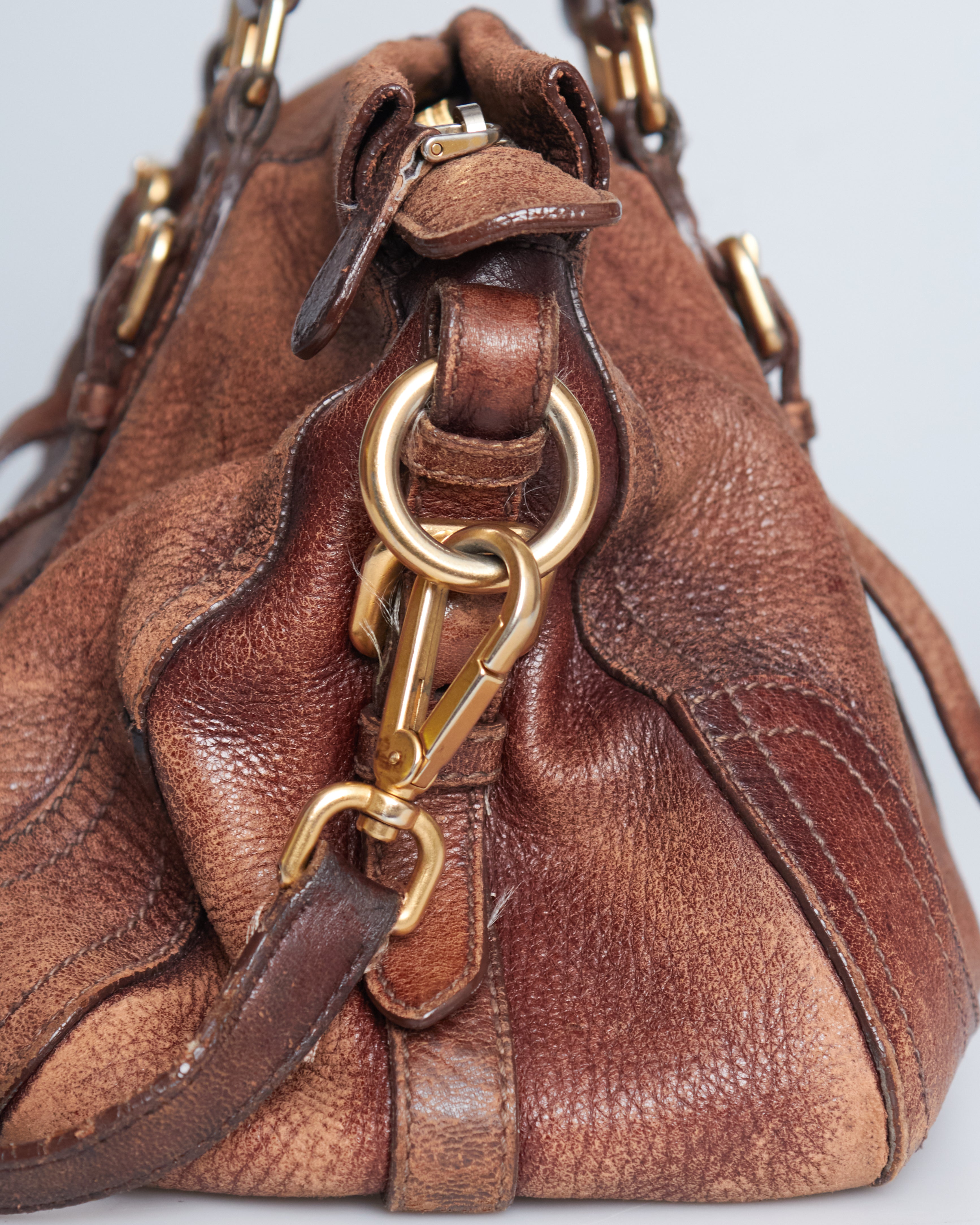 Prada Cervo Leather Satchel Bag