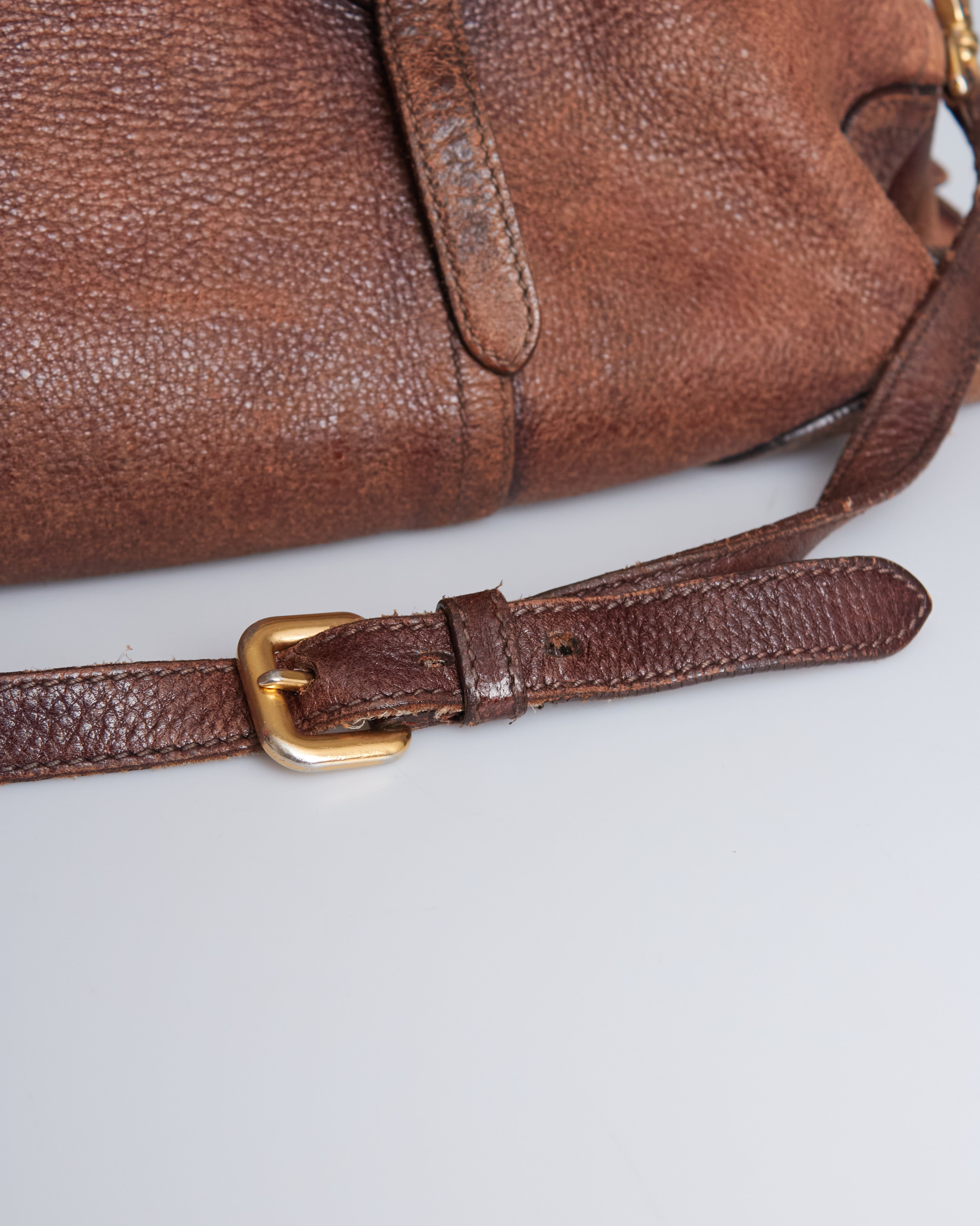 Prada Cervo Leather Satchel Bag