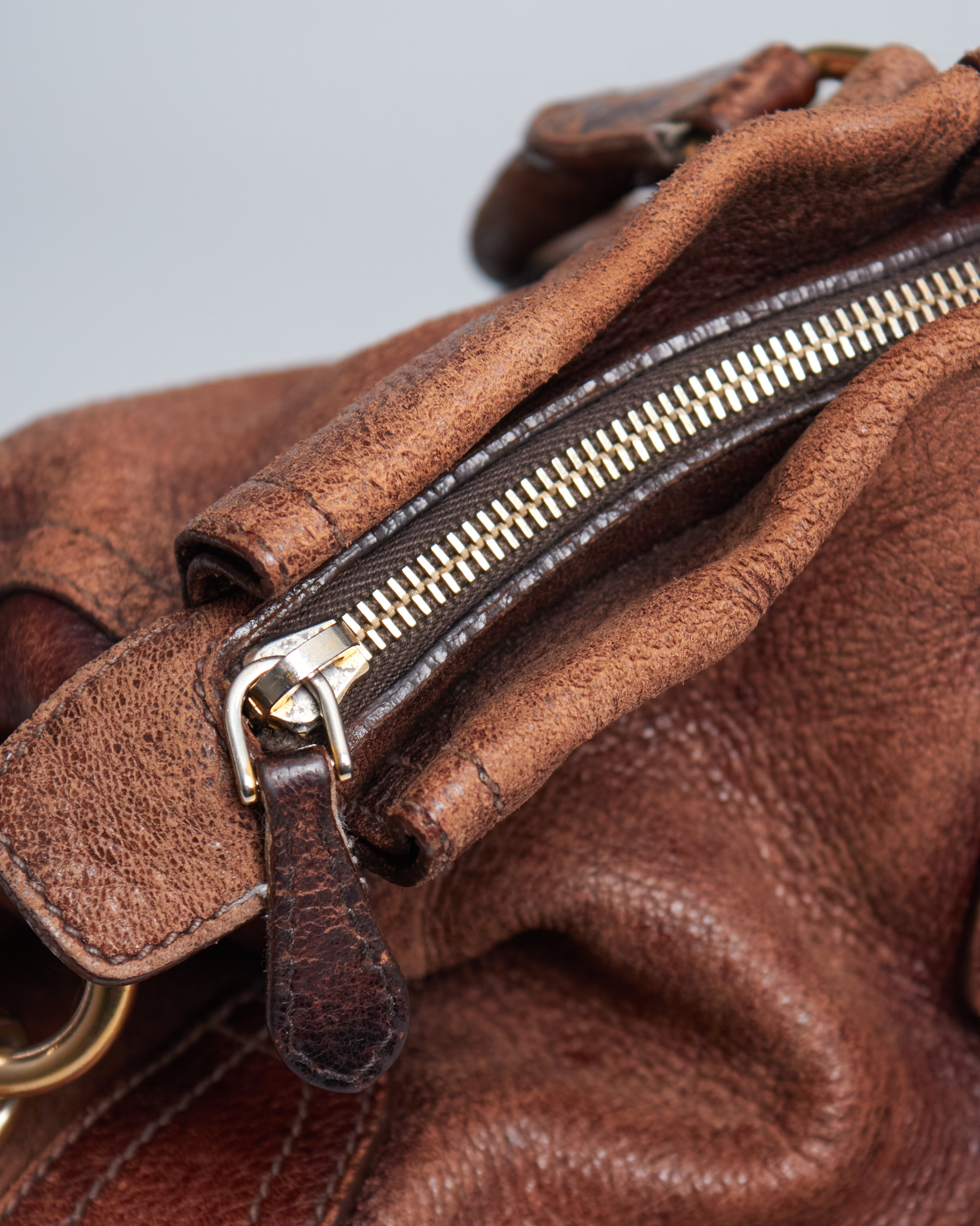 Prada Cervo Leather Satchel Bag