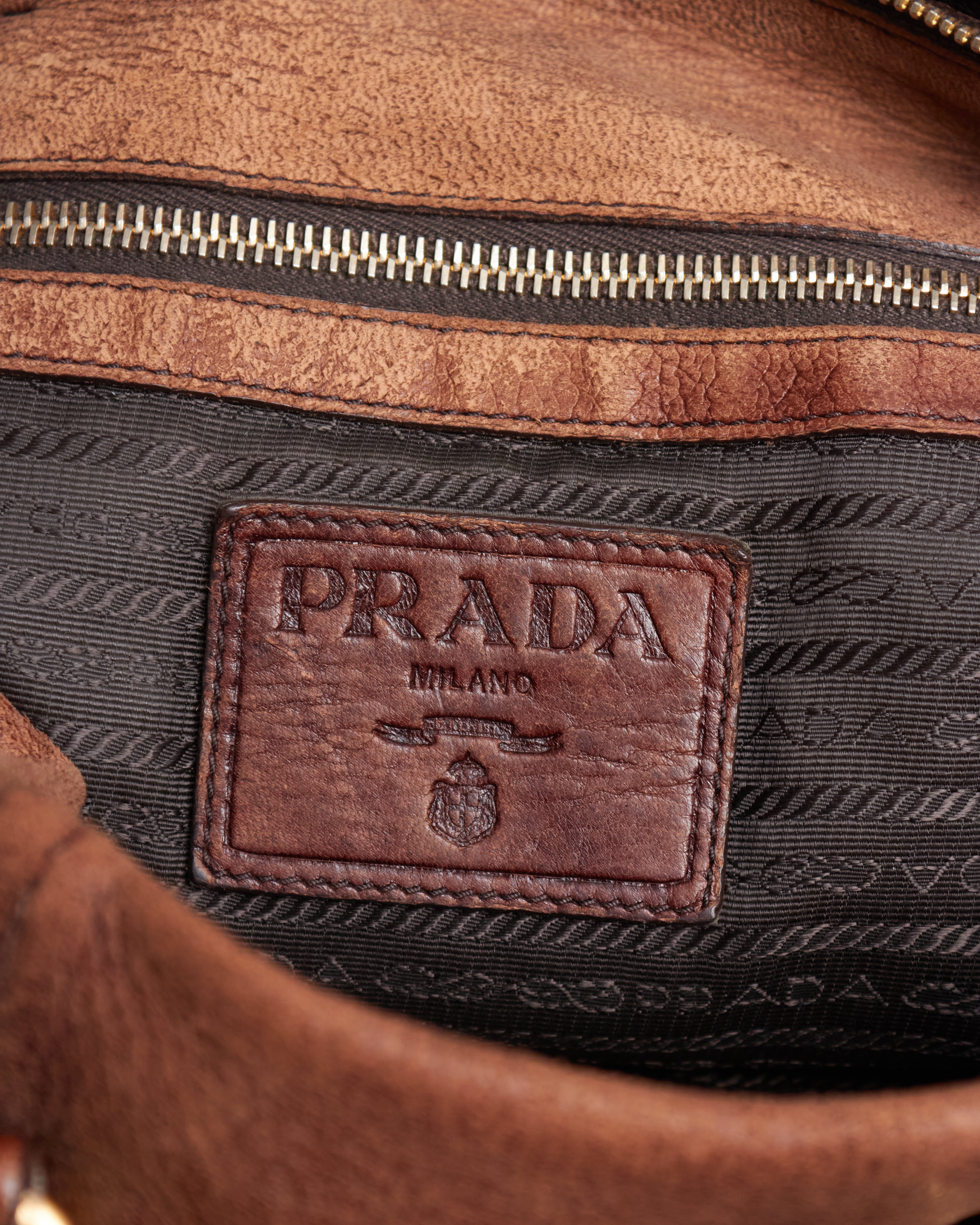 Prada Cervo Leather Satchel Bag