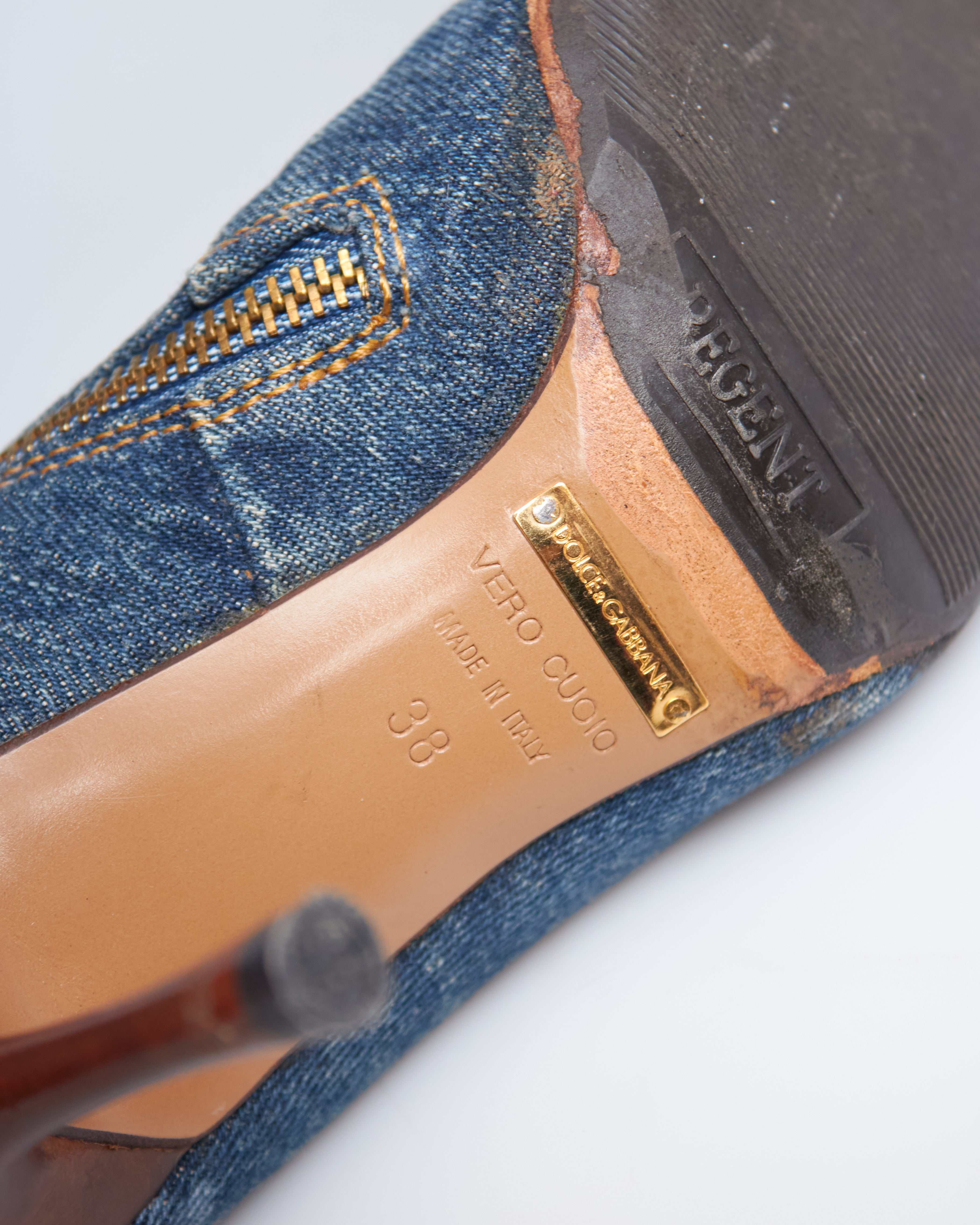 Dolce & Gabbana embellished patchwork-denim enkelboots