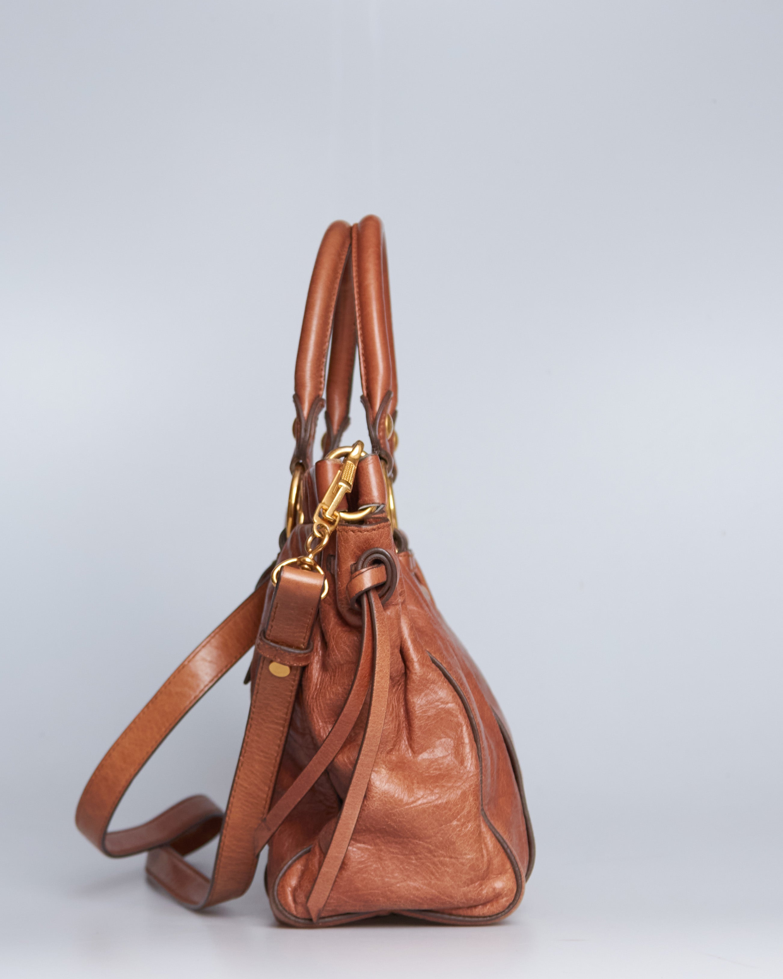 Miu Miu Vitello Lux Bow Tote