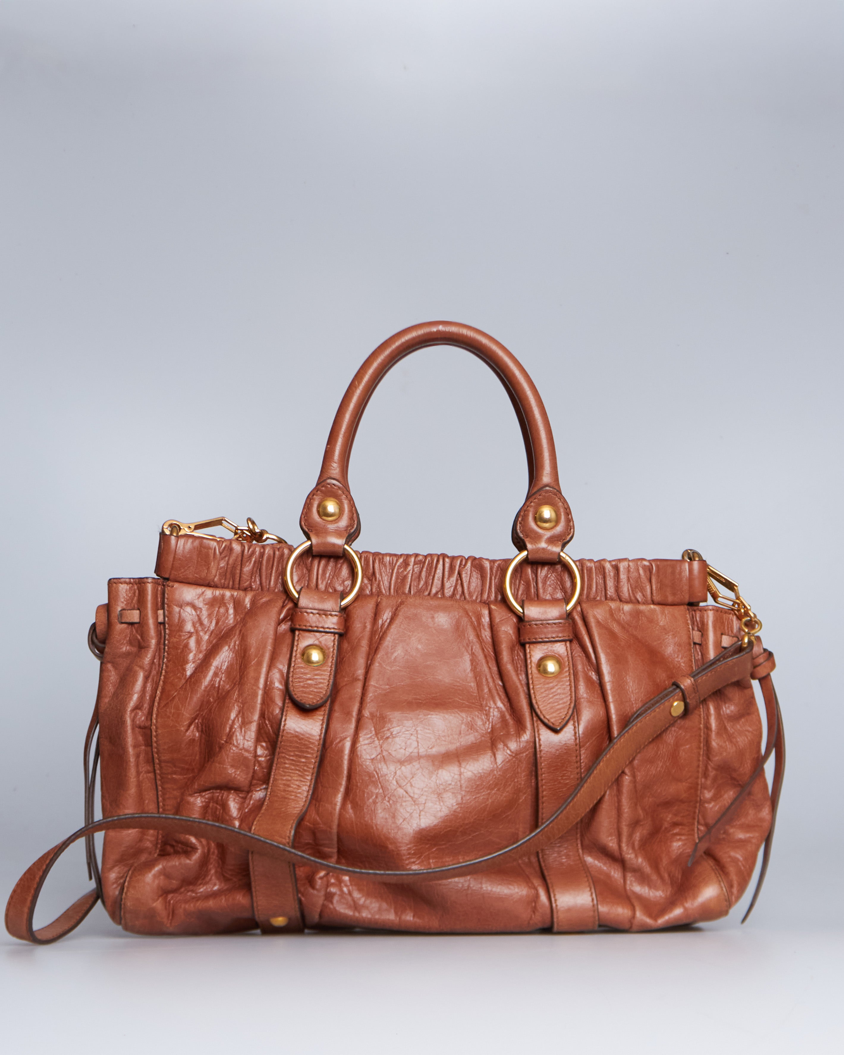 Miu Miu Vitello Lux Bow Tote