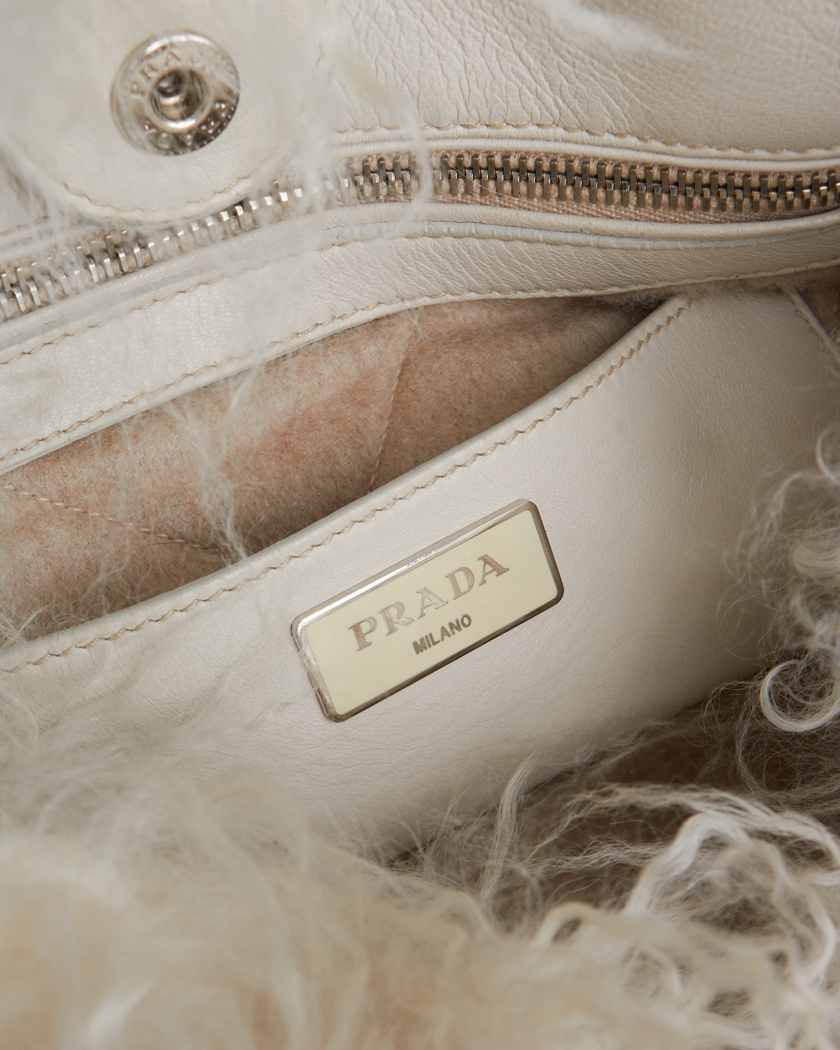Prada Fur Top Handle Bag