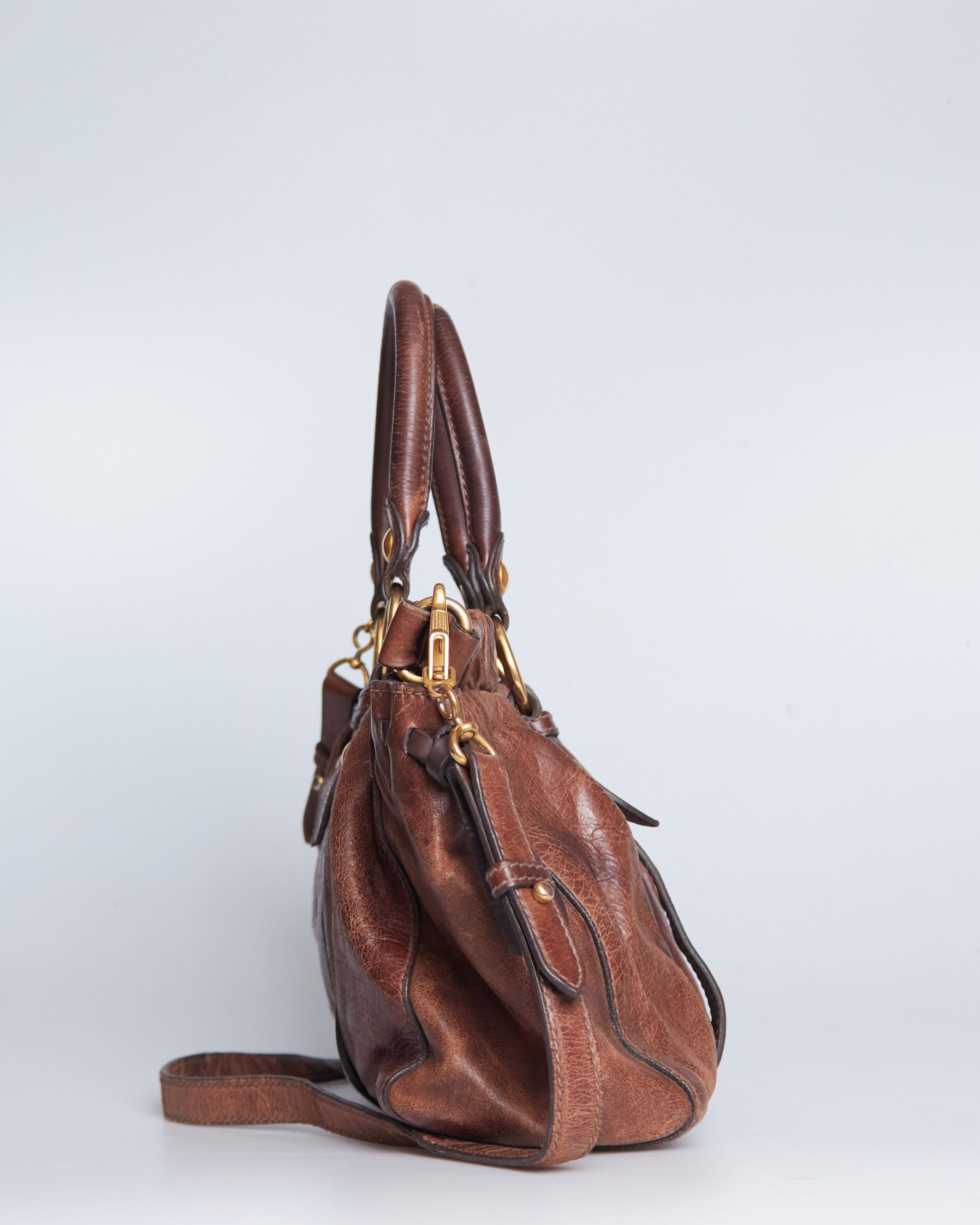 Miu Miu Vitello Lux Bow Tote