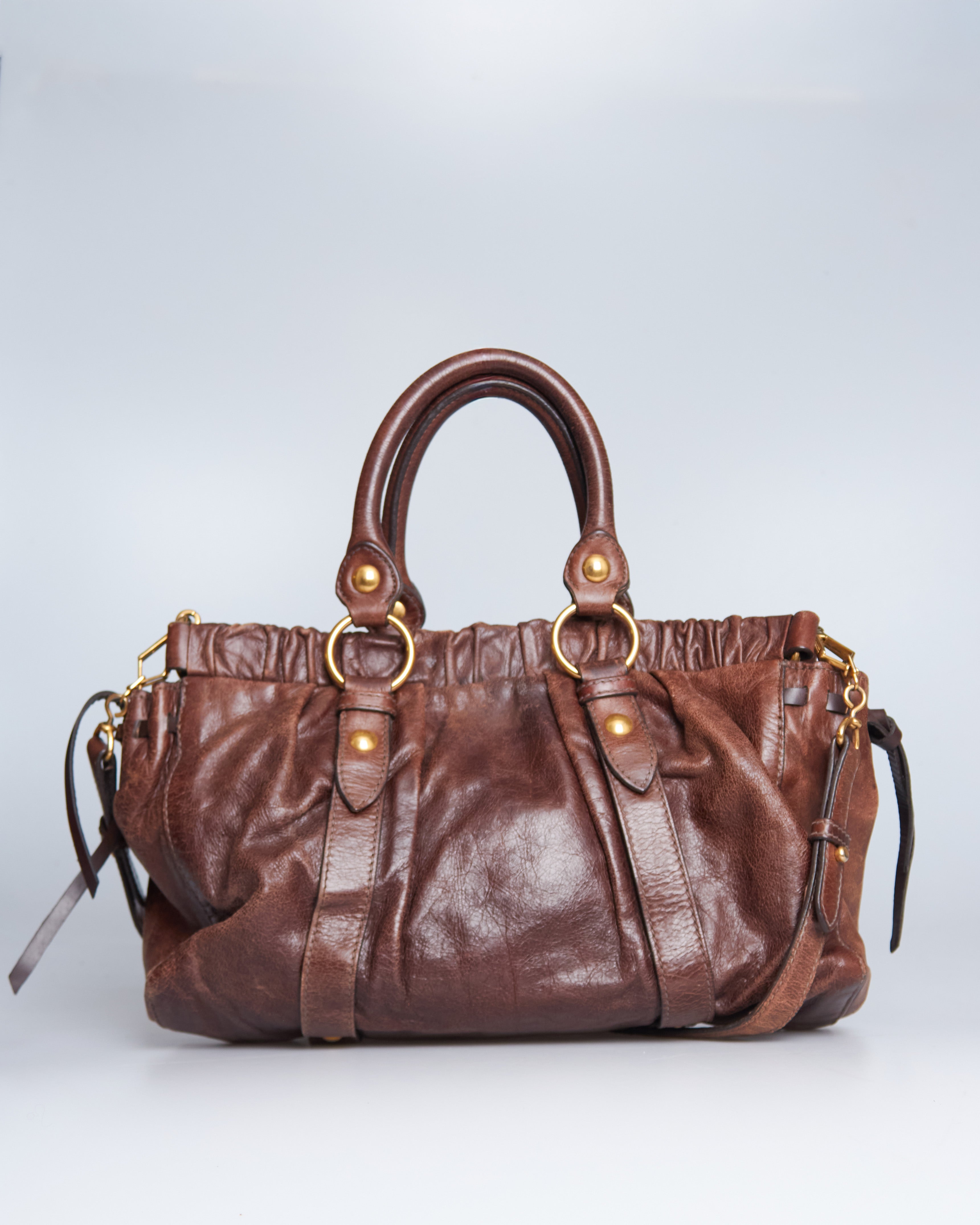 Miu Miu Vitello Lux Bow Tote