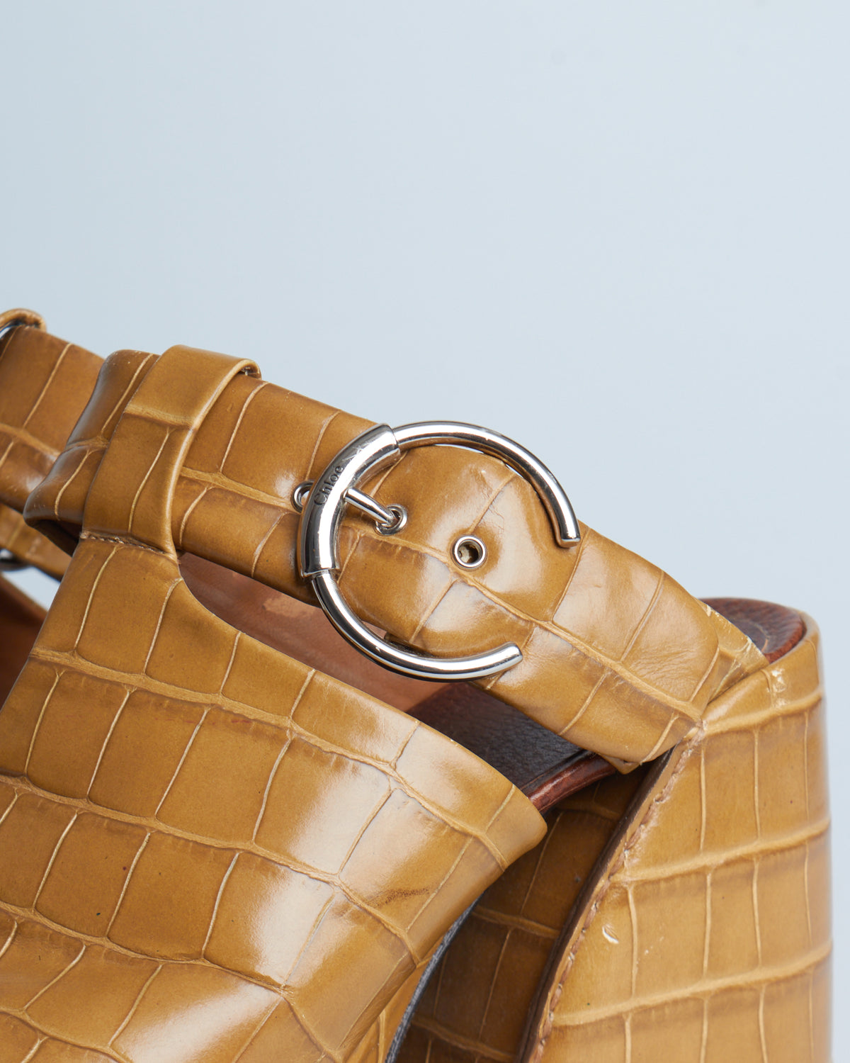 Chloé wave croc-embossed leather sandals