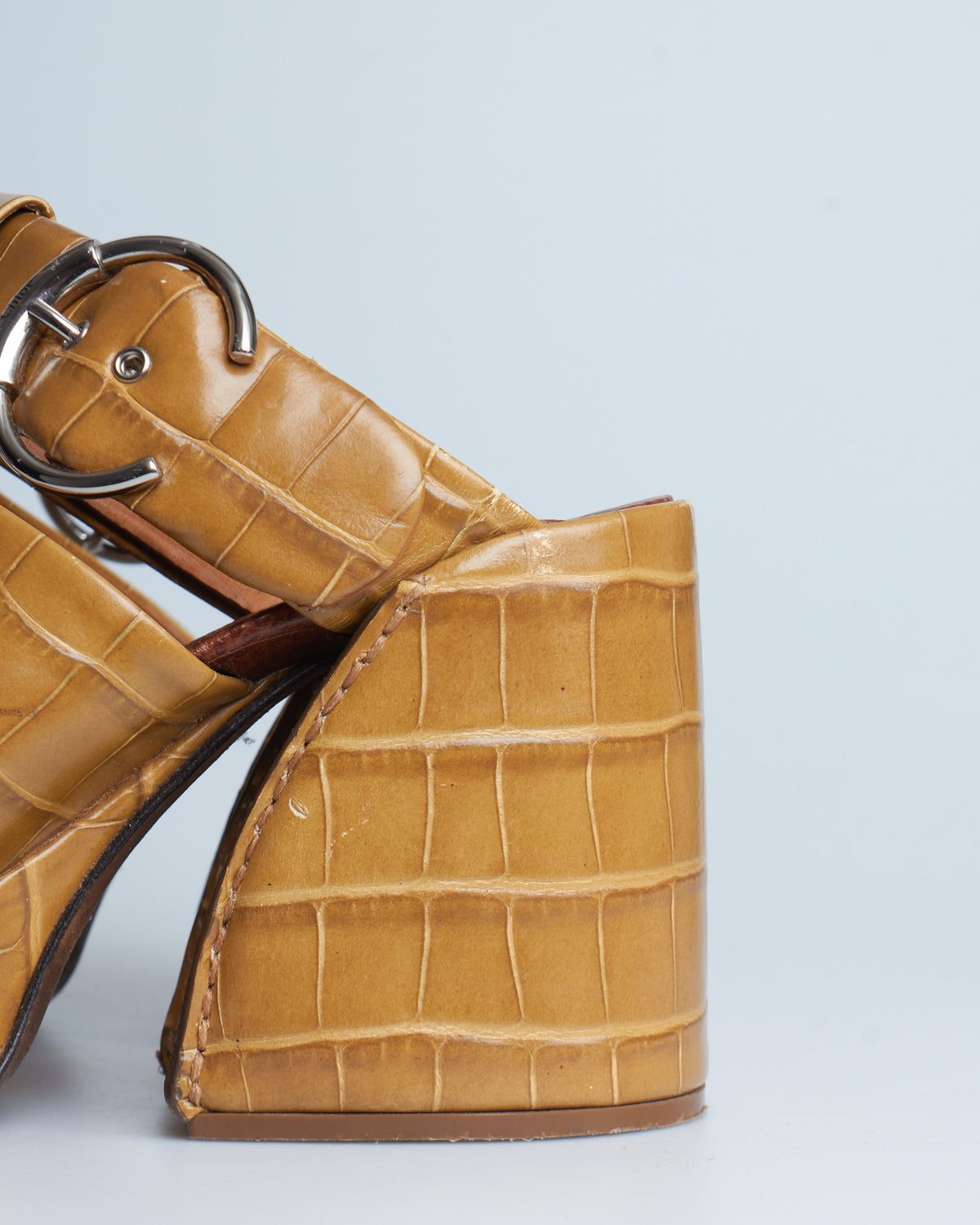 Chloé wave croc-embossed leather sandals