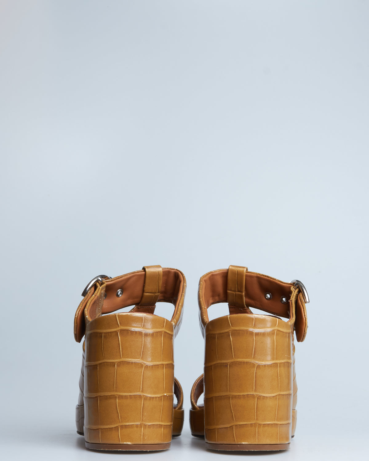 Chloé wave croc-embossed leather sandals