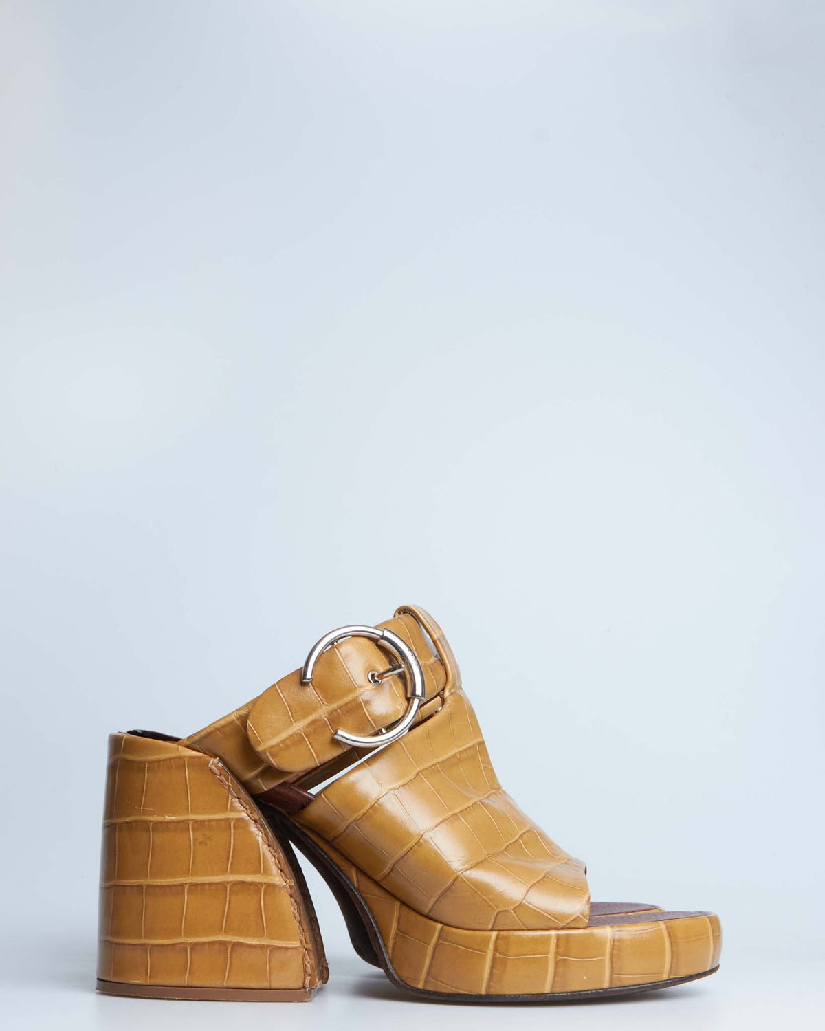 Chloé wave croc-embossed leather sandals