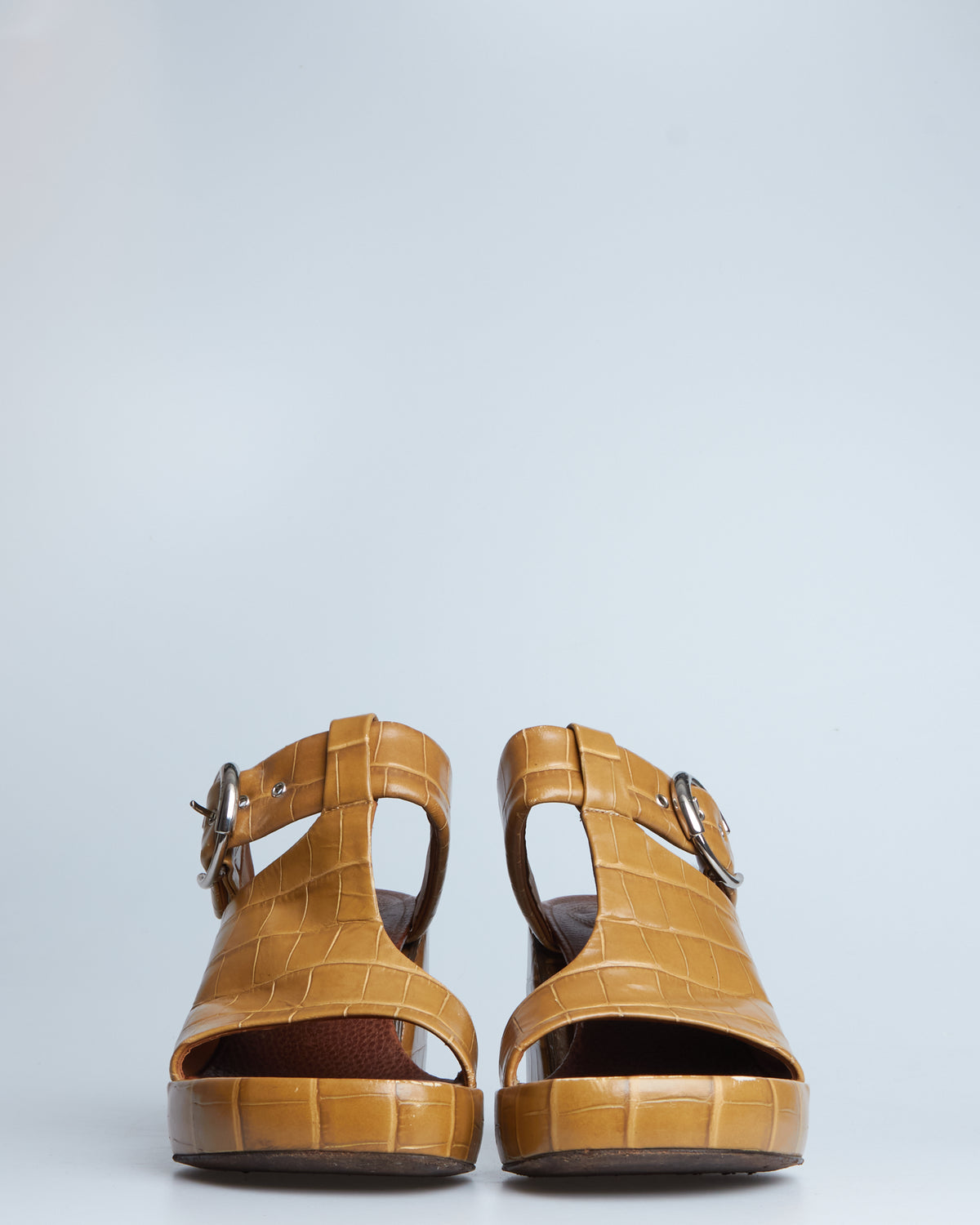 Chloé wave croc-embossed leather sandals