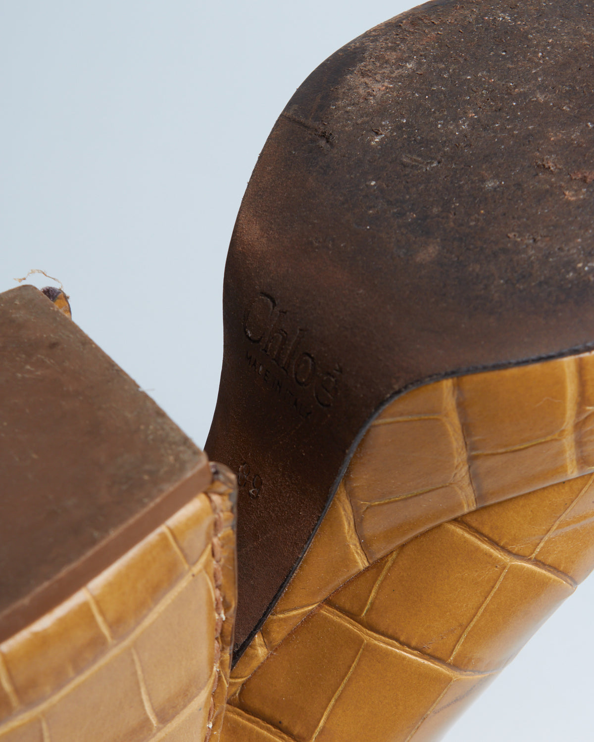 Chloé wave croc-embossed leather sandals
