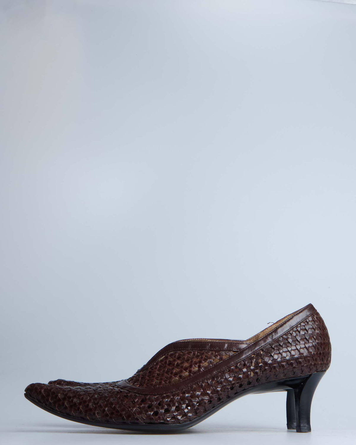 Dirk Bikkembergs pointed woven leather pumps