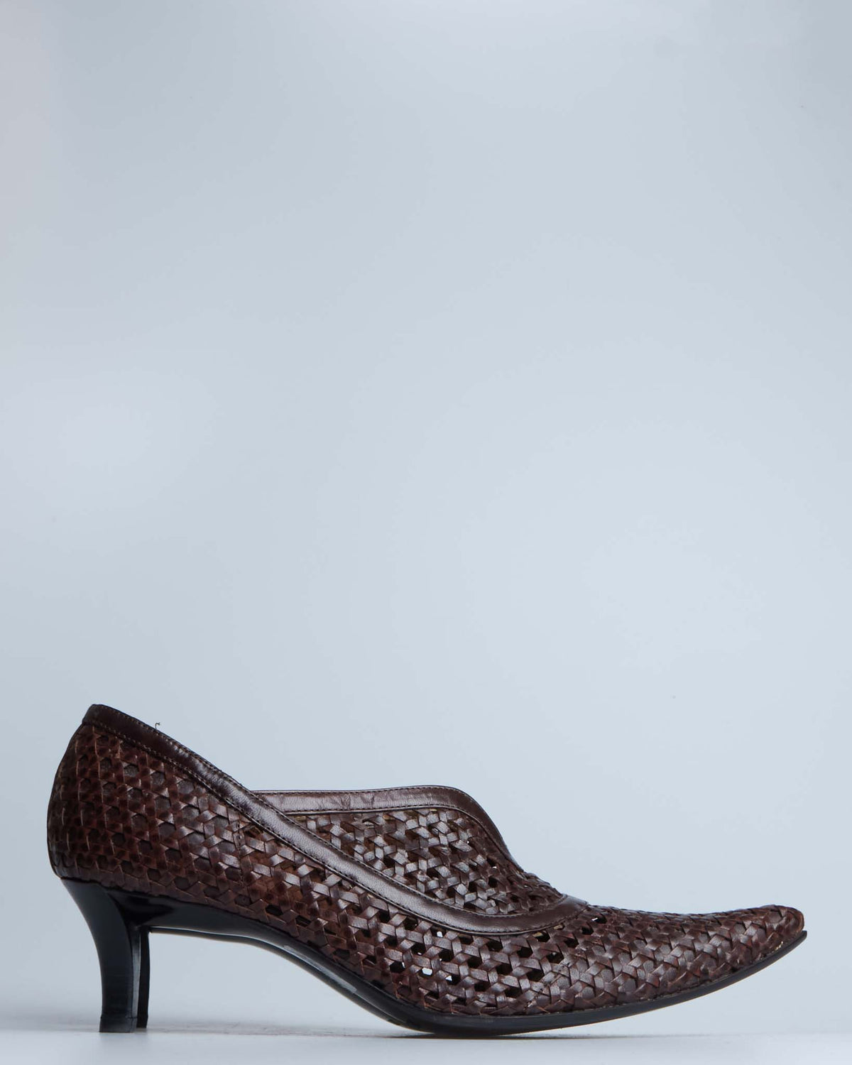 Dirk Bikkembergs pointed woven leather pumps