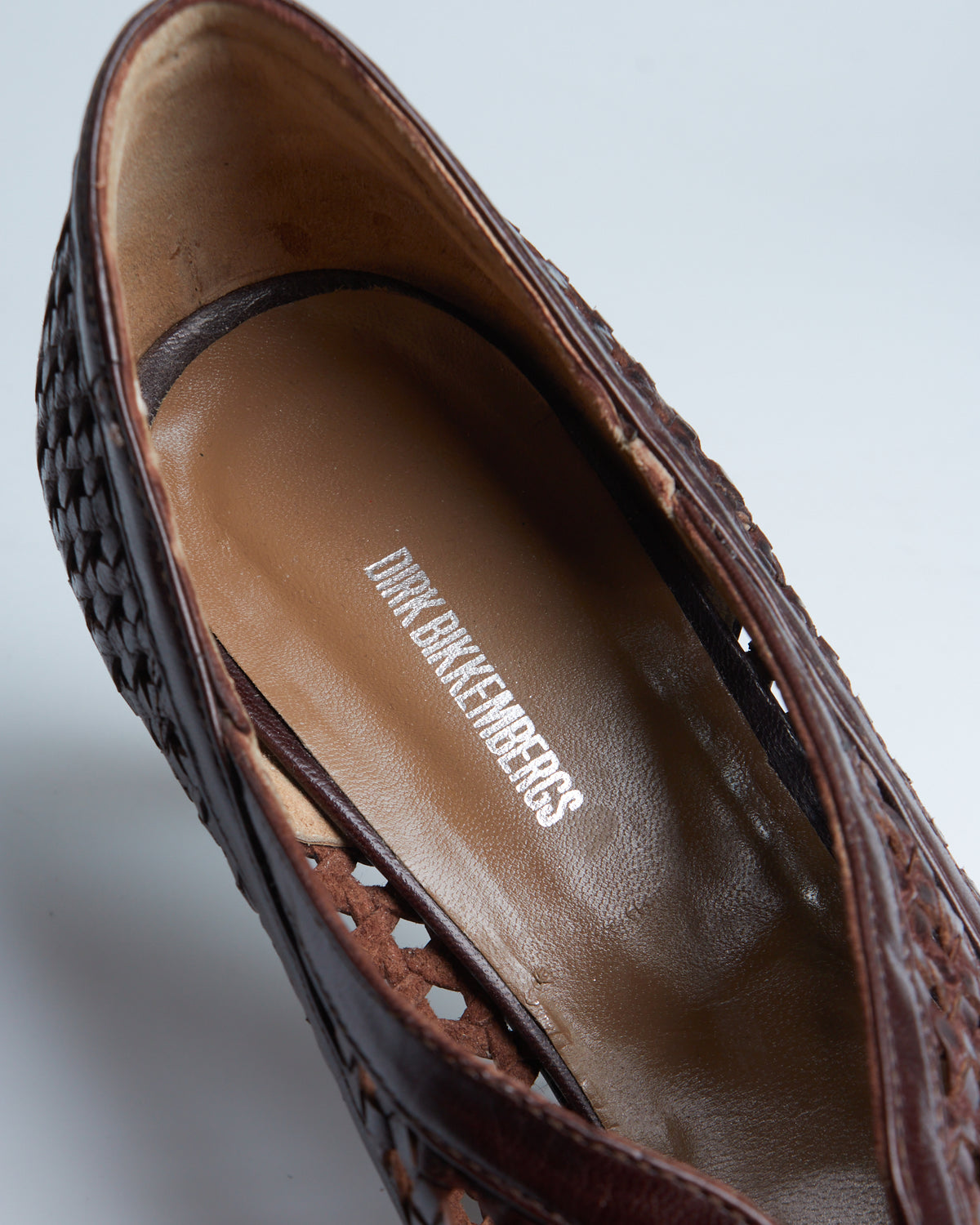 Dirk Bikkembergs pointed woven leather pumps