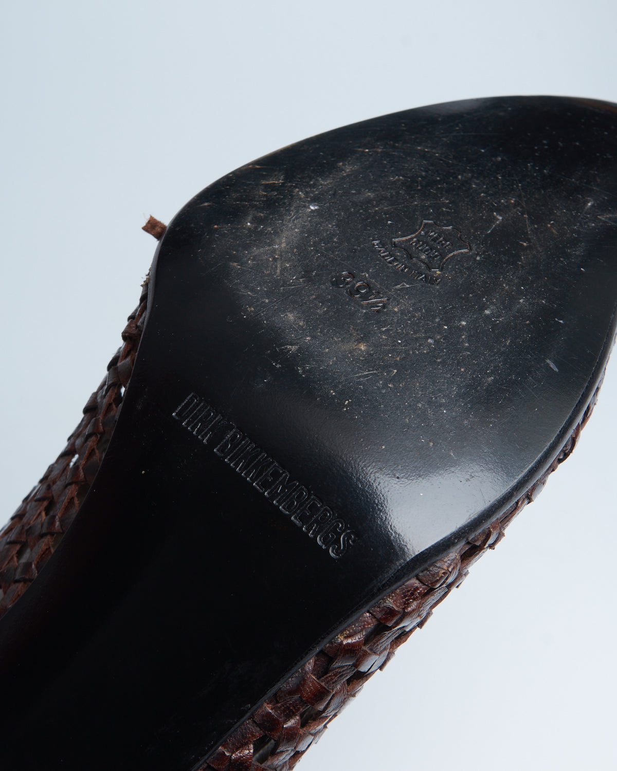 Dirk Bikkembergs pointed woven leather pumps