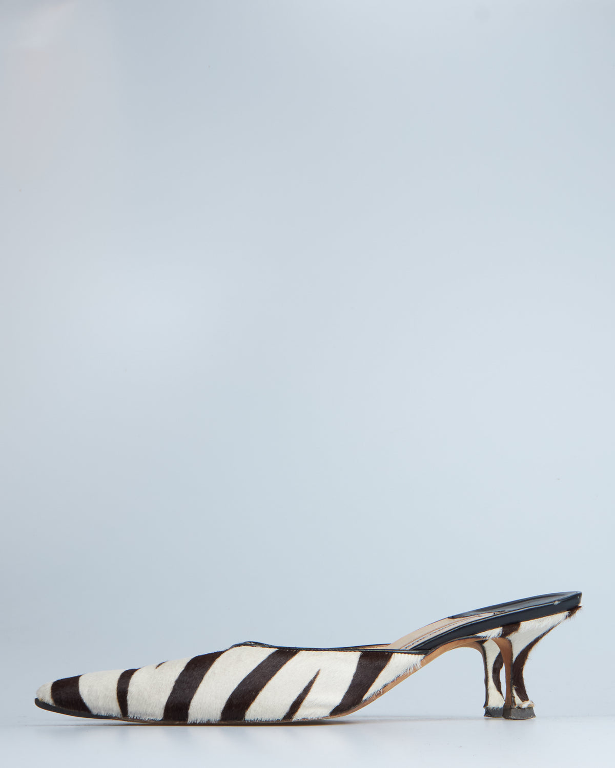 Manolo Blahnik zebra pony-hair mules