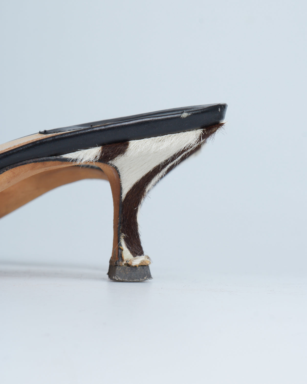 Manolo Blahnik zebra pony-hair mules