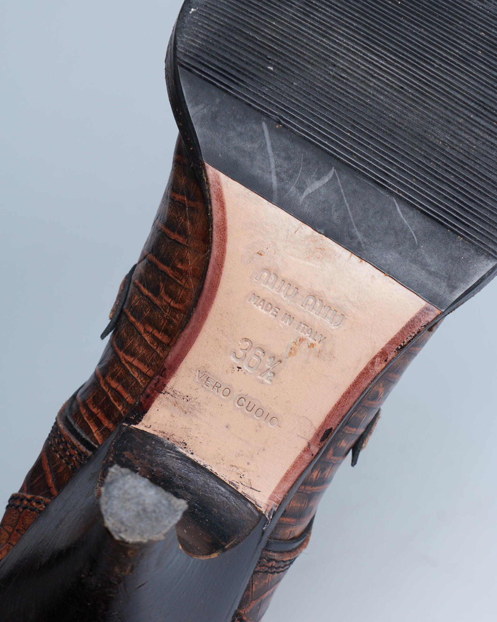Miu Miu leather western boots