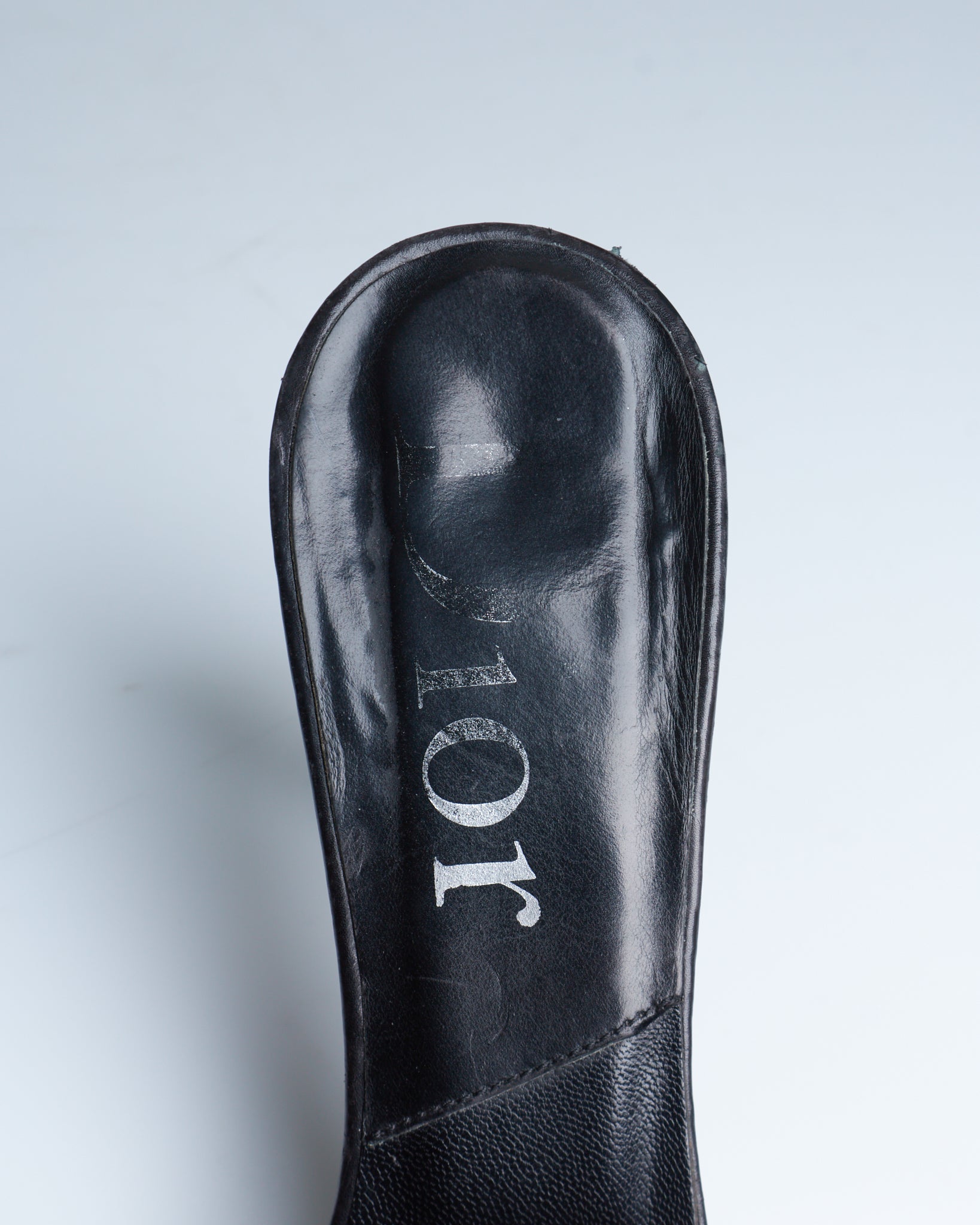 Dior leather bondage mules
